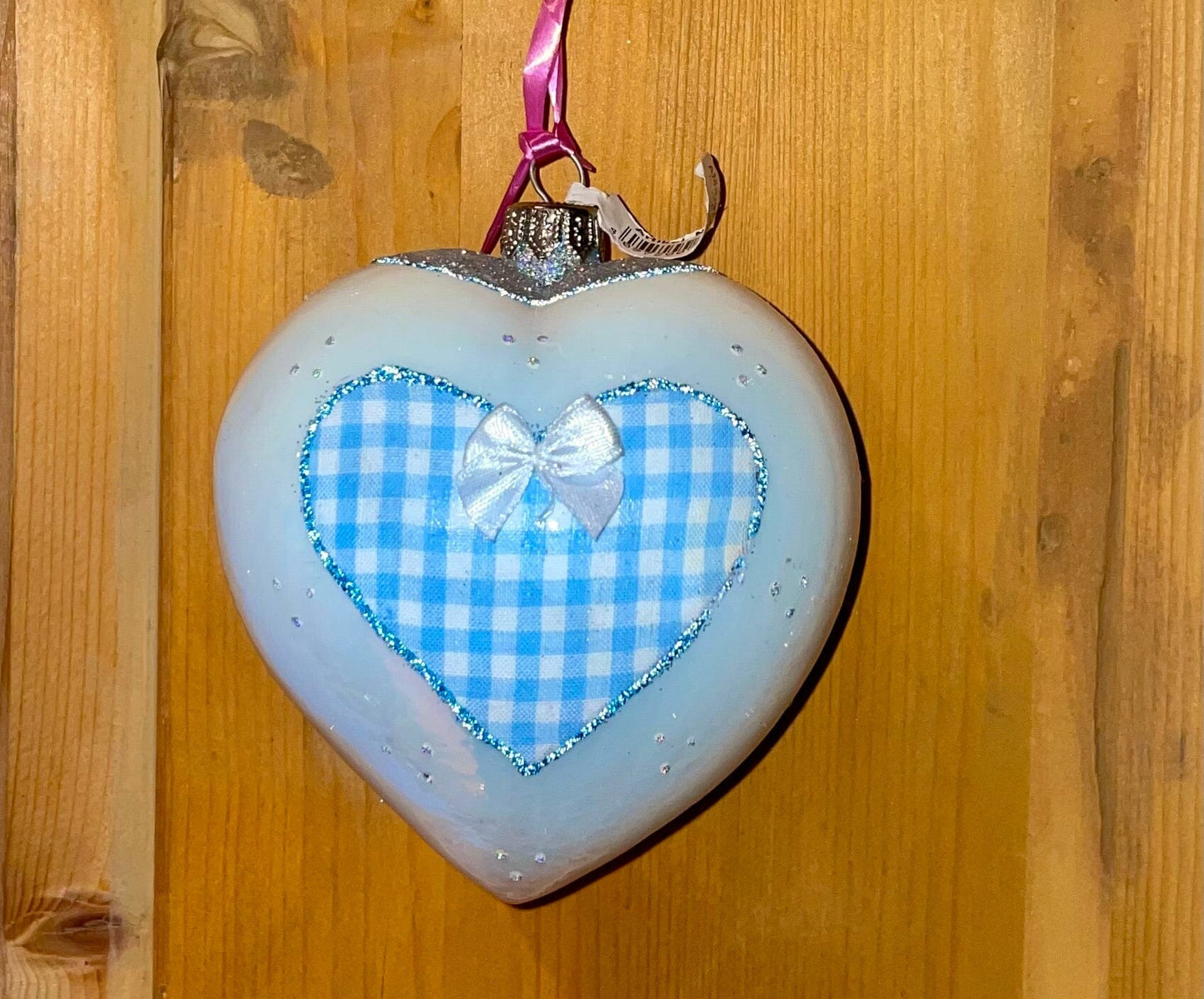 Christbaum Kugel, Weihnachtsschmuck, weiß Herz Weihnachten Alpenfunkeln