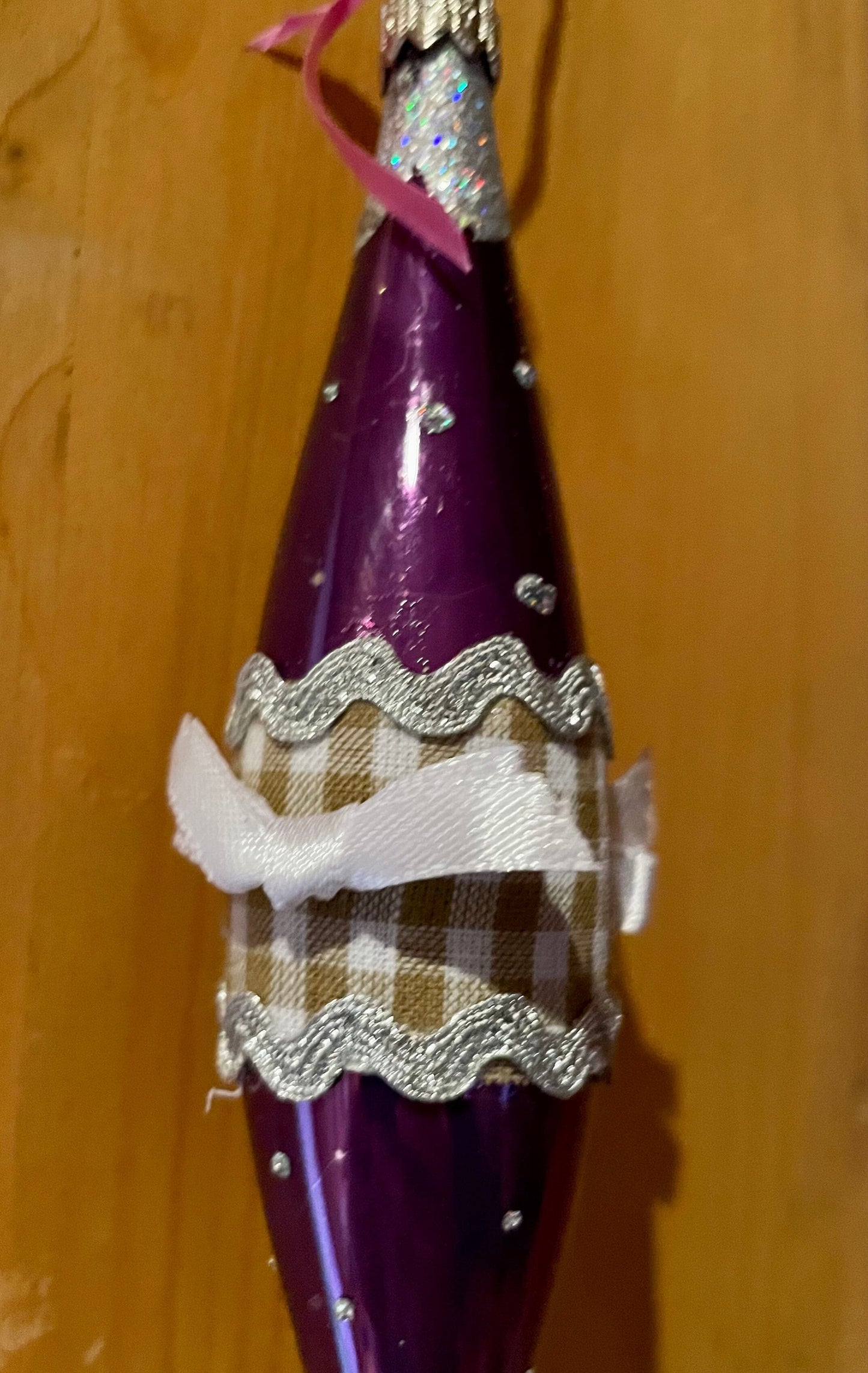 Christbaum Kugel, Weihnachtsschmuck, Zapfen Tropfen lila Weihnachten Alpenfunkeln