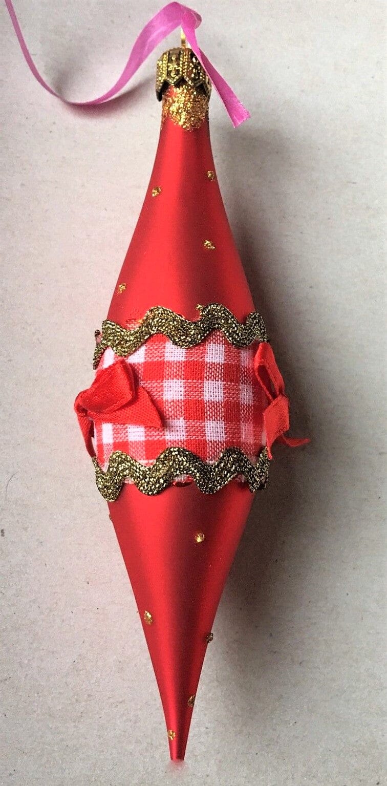 Christbaum Kugel, Weihnachtsschmuck, Zapfen Tropfen rot Weihnachten Alpenfunkeln