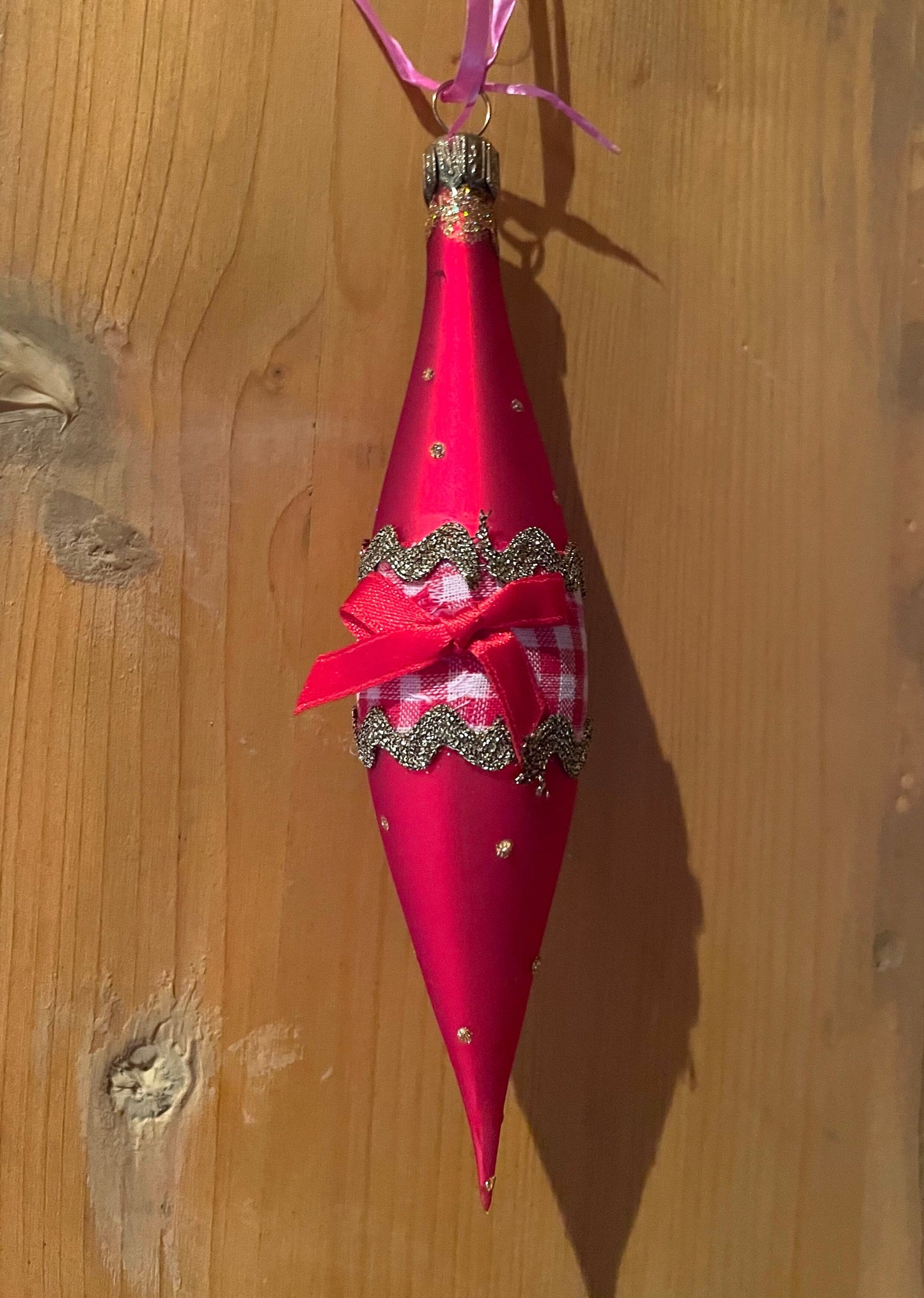 Christbaum Kugel, Weihnachtsschmuck, Zapfen Tropfen rot Weihnachten Alpenfunkeln