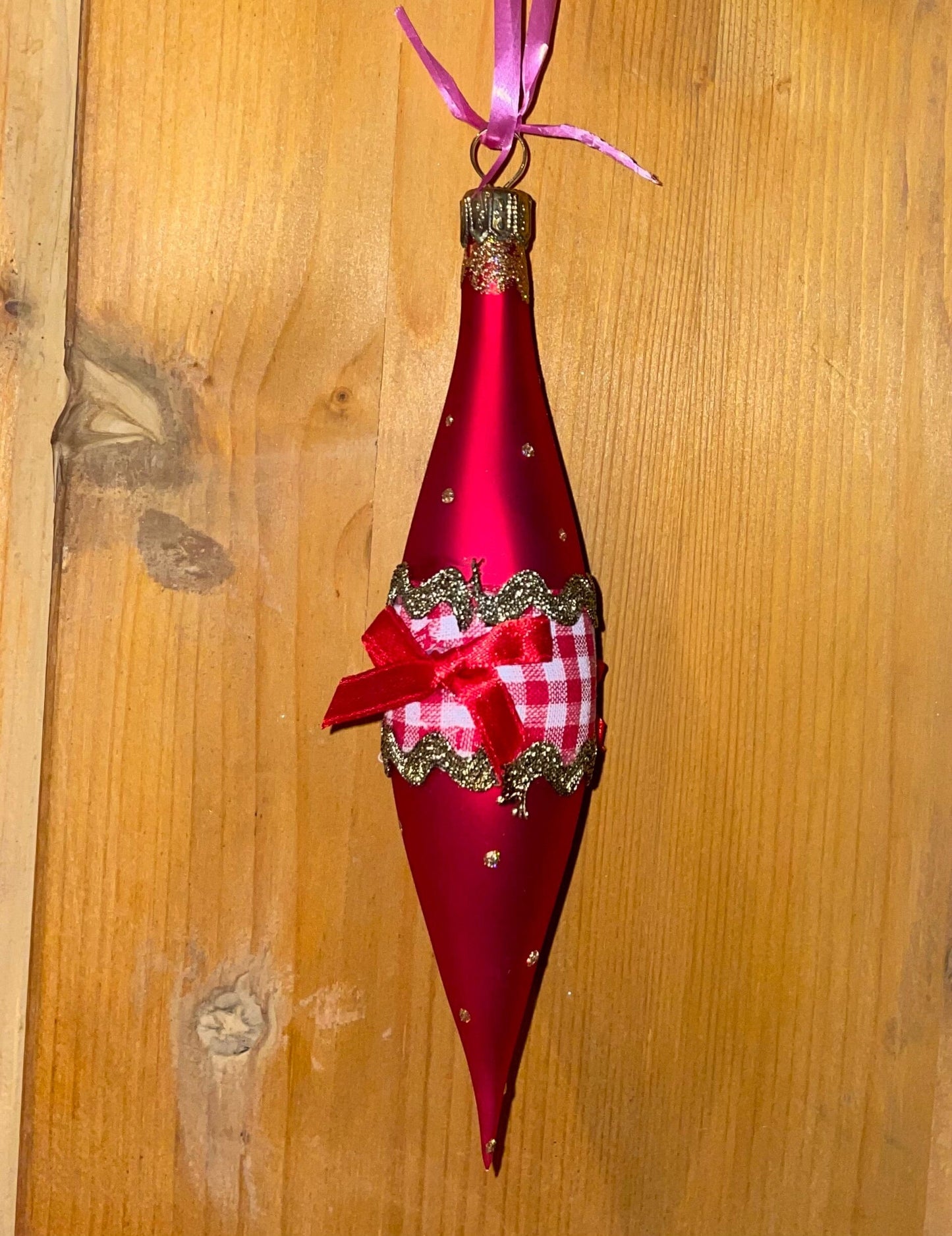 Christbaum Kugel, Weihnachtsschmuck, Zapfen Tropfen rot Weihnachten Alpenfunkeln
