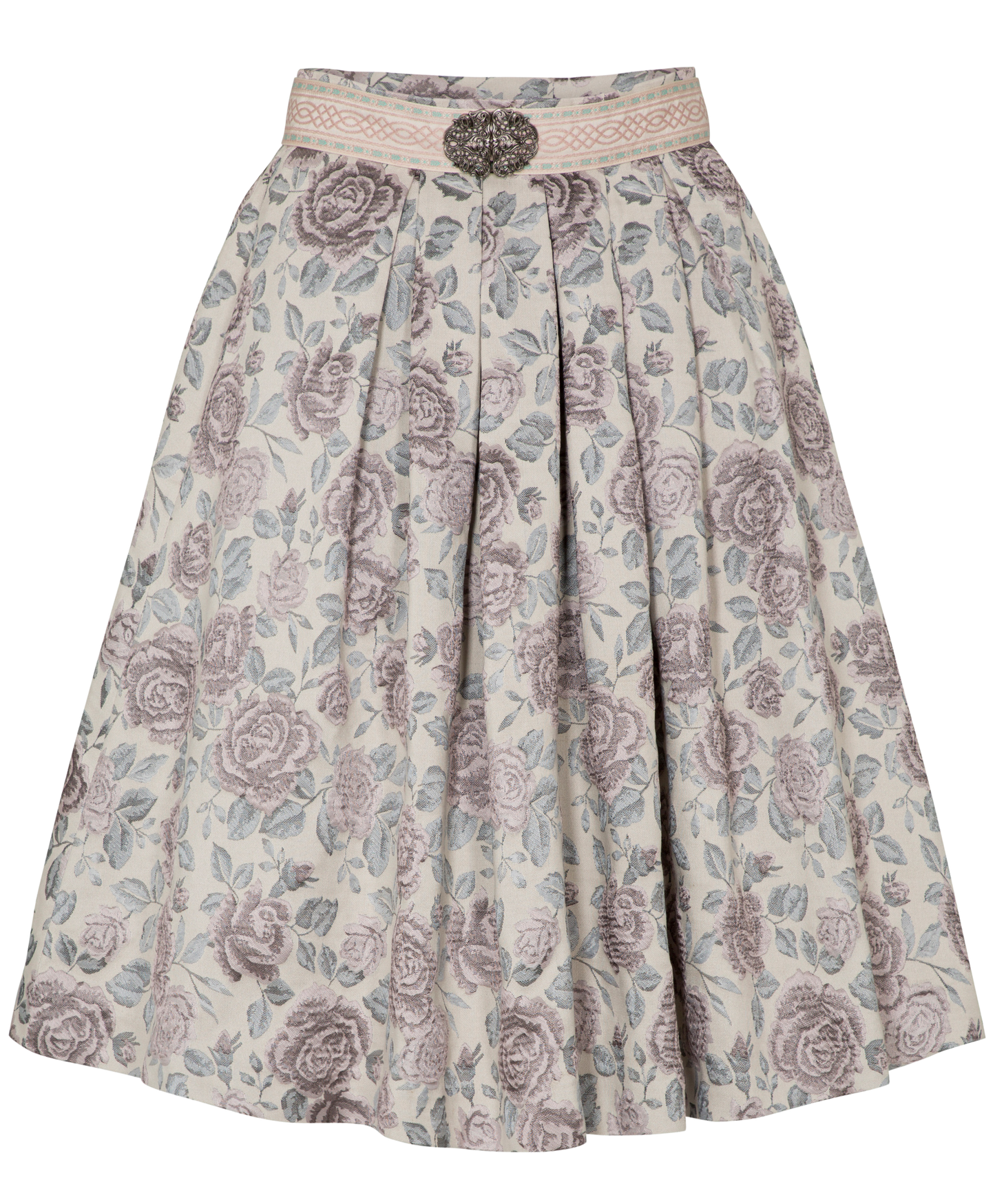 Trachten Rock Midi 60 cm, Gwyneth, Spieth & Wensky, nude, silber