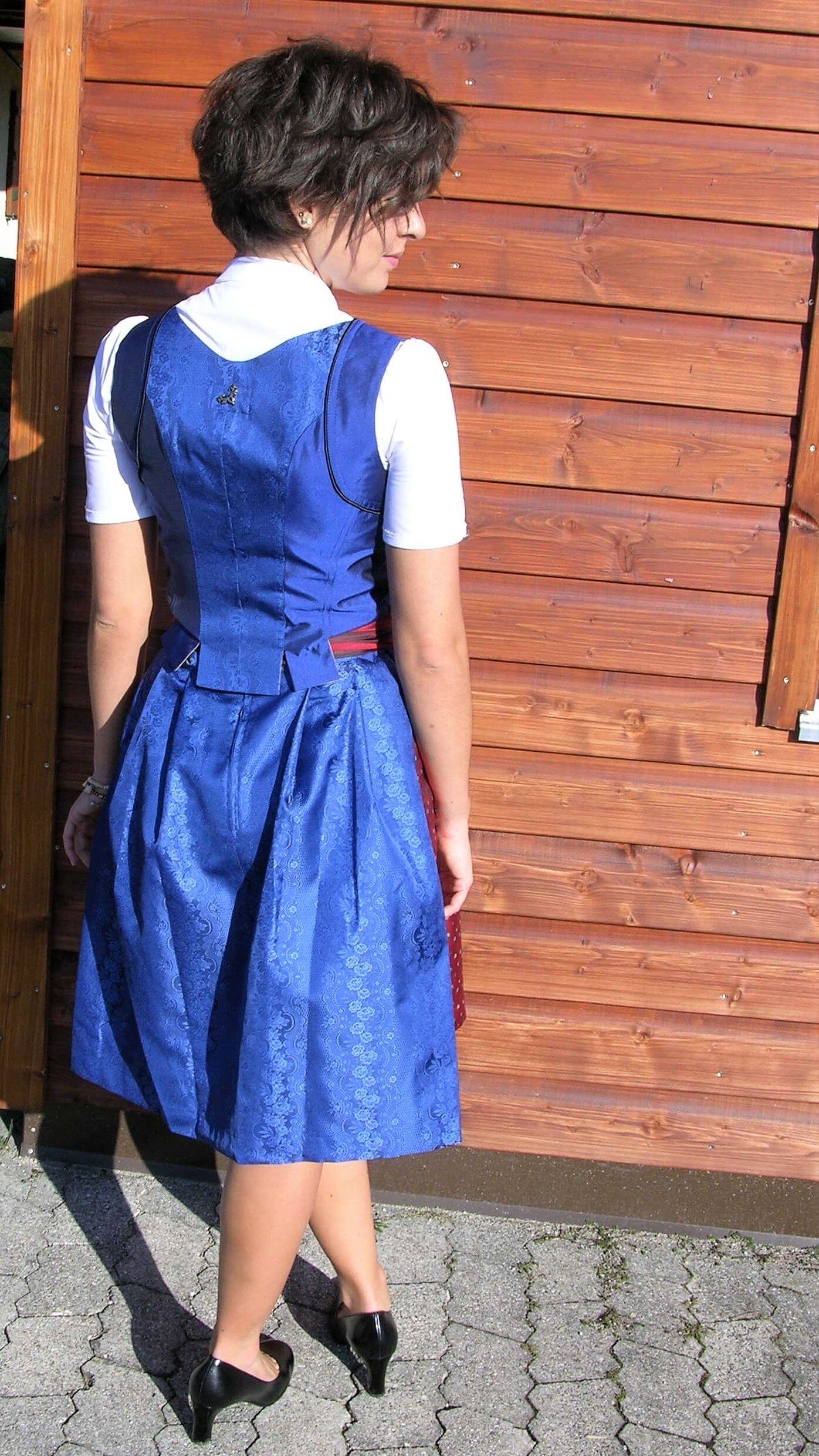 Dirndl 3-Teiler, Coco Vero, rot, blau, Midi 60 cm Dirndl CocoVero