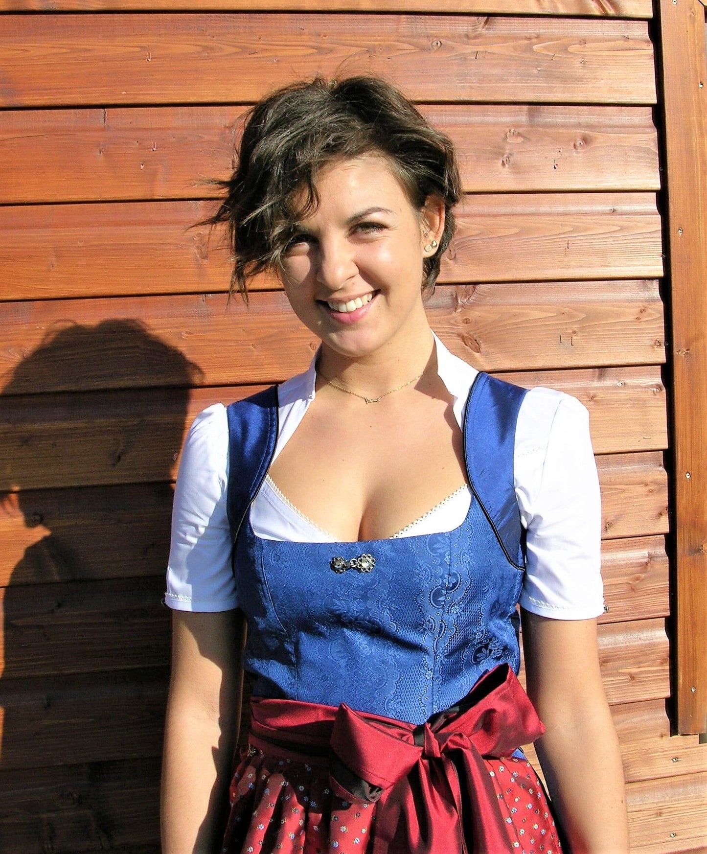 Dirndl 3-Teiler, Coco Vero, rot, blau, Midi 60 cm Dirndl CocoVero