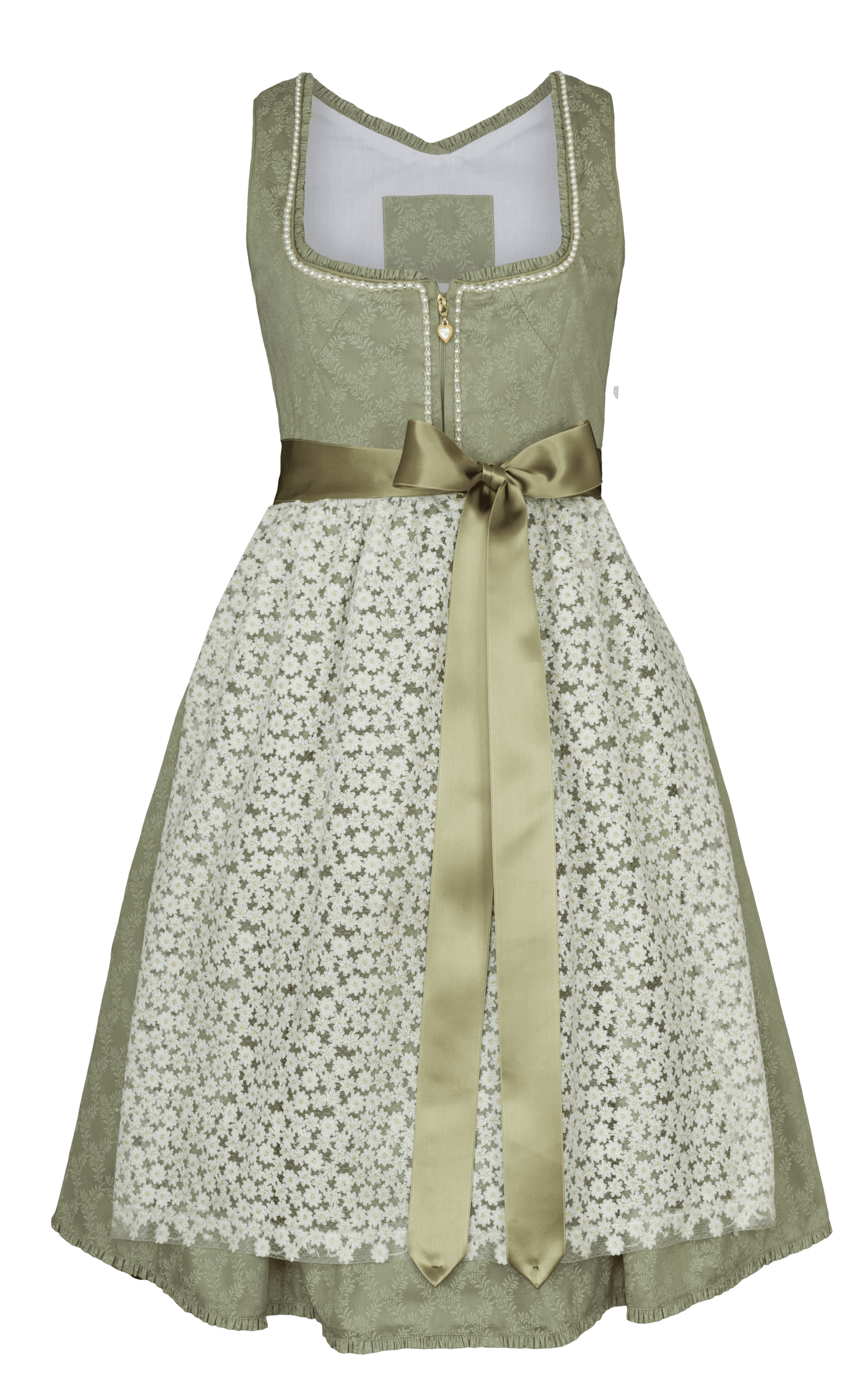 Dirndl Alpenfee, Amy, Pistazie, Midi 70 cm Dirndl Alpenfee
