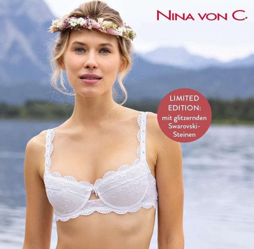Dirndl BH, Nina von C., weiß, Push up mit Swarovski BH Nina von C.
