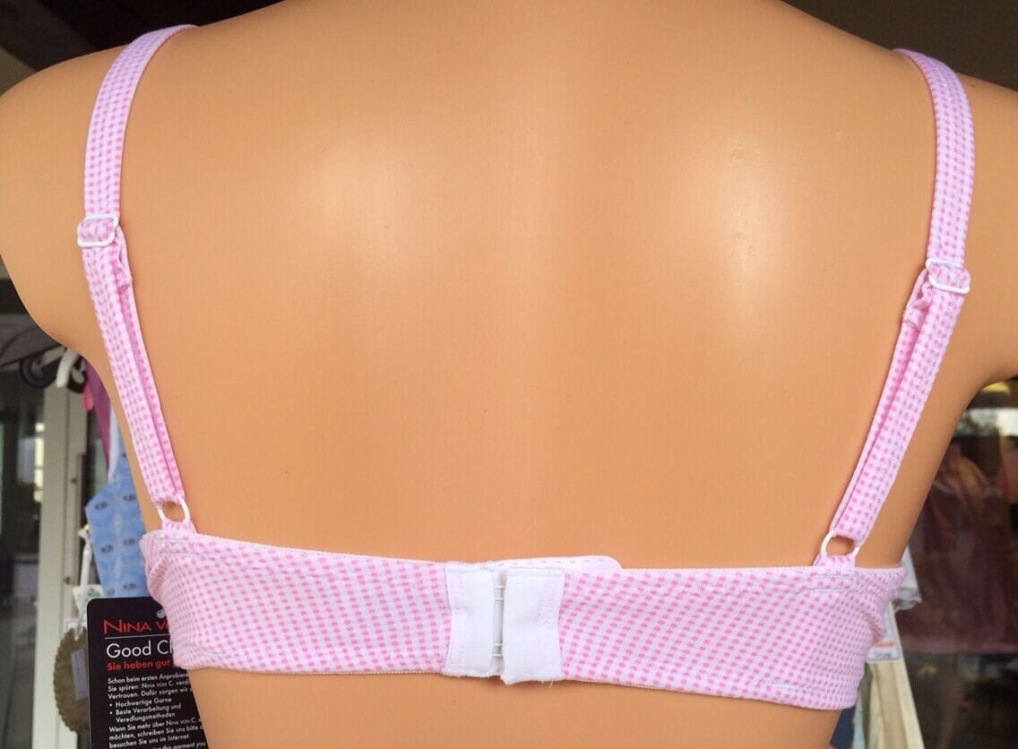 Dirndl BH, Nina von C., weiß/rosa kariert, Push up BH Nina von C.