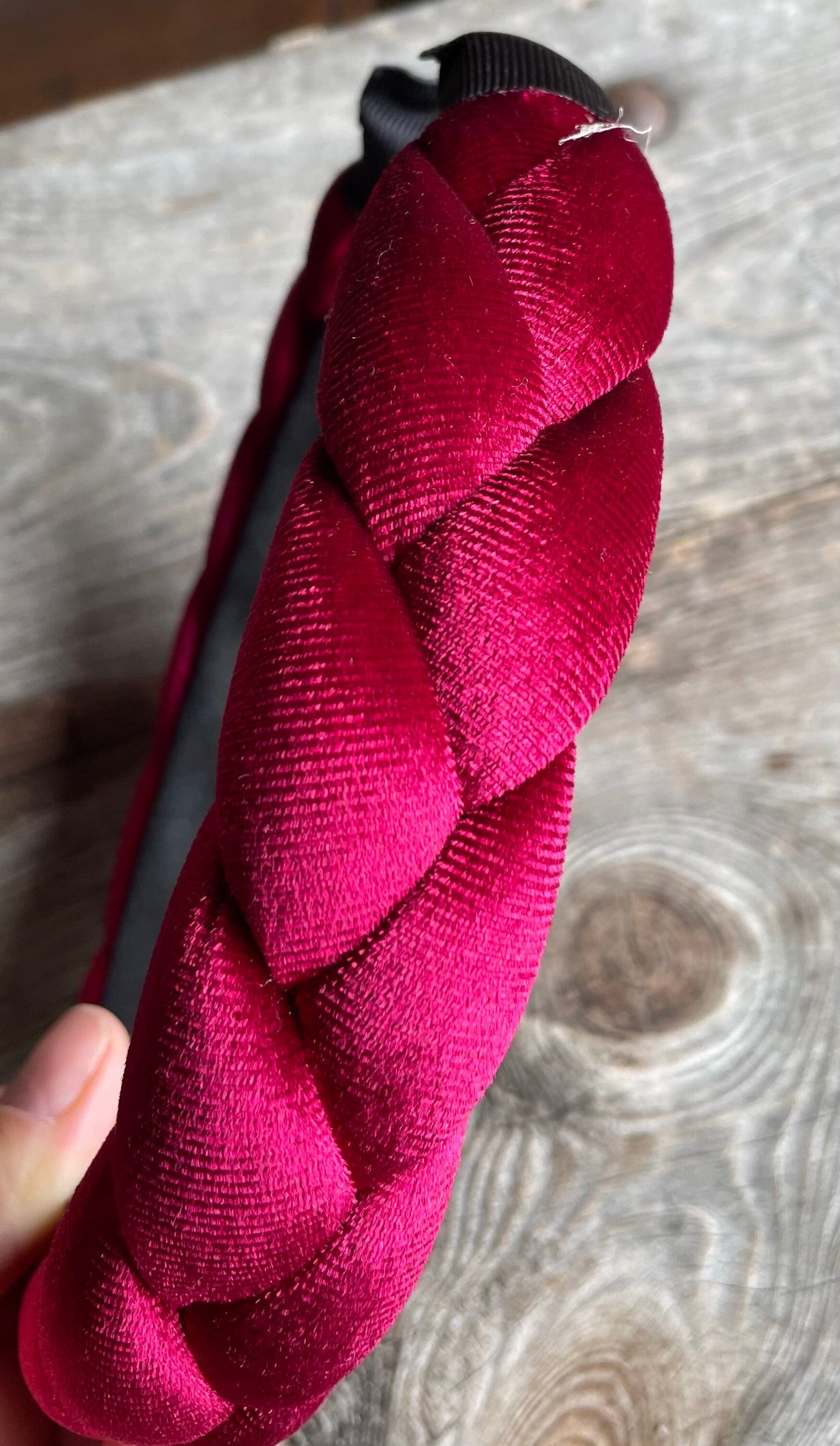 Dirndl Haarreifen Samt, bordeaux, schwarz, glitzer Haarschmuck Eigenmarke