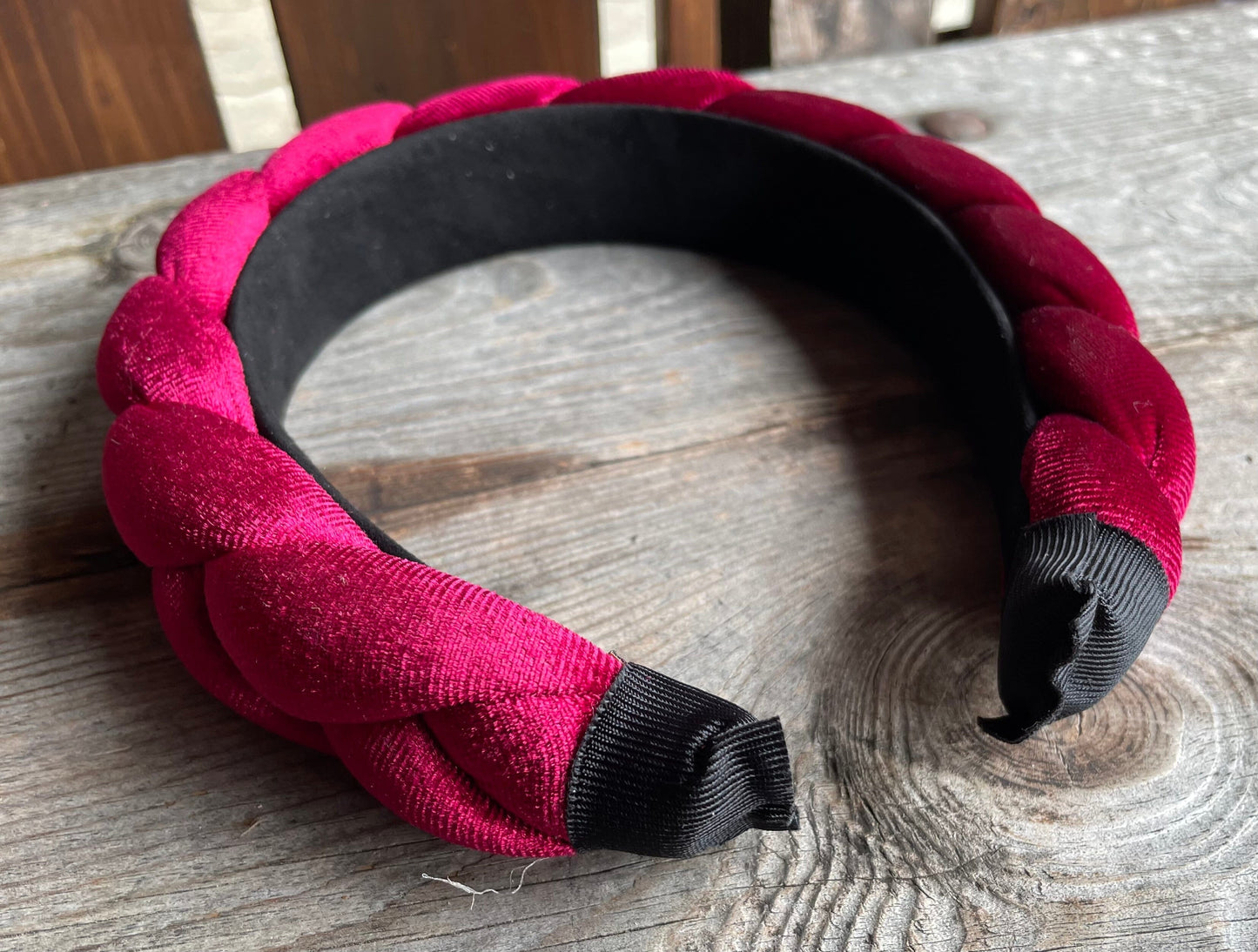 Dirndl Haarreifen Samt, bordeaux, schwarz, glitzer Haarschmuck Eigenmarke