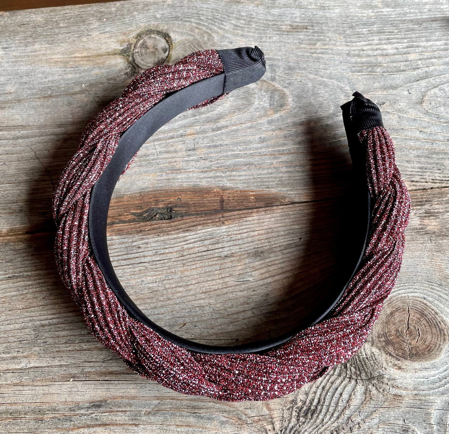 Dirndl Haarreifen Samt, bordeaux, schwarz, glitzer Haarschmuck Eigenmarke