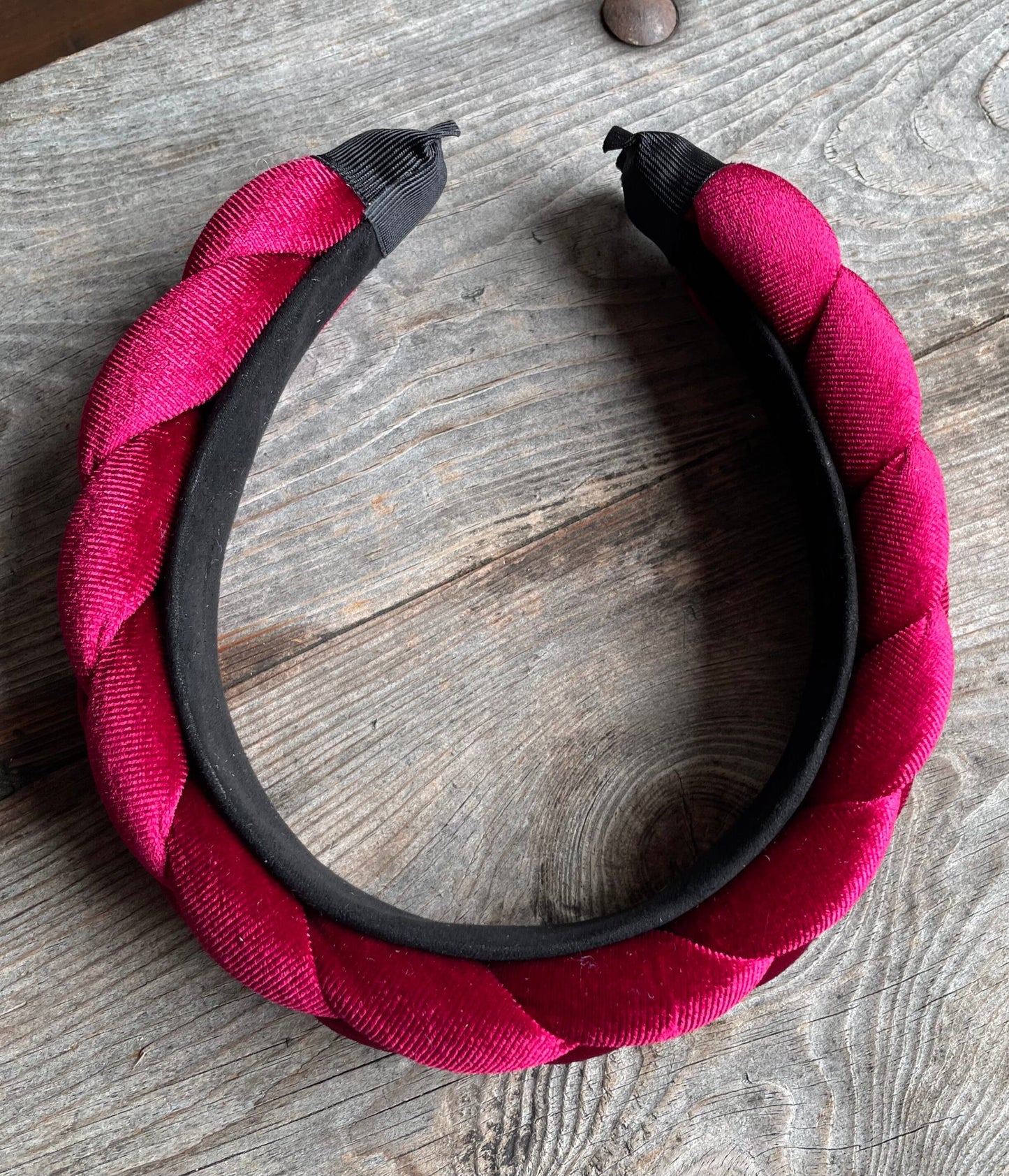Dirndl Haarreifen Samt, bordeaux, schwarz, glitzer Haarschmuck Eigenmarke