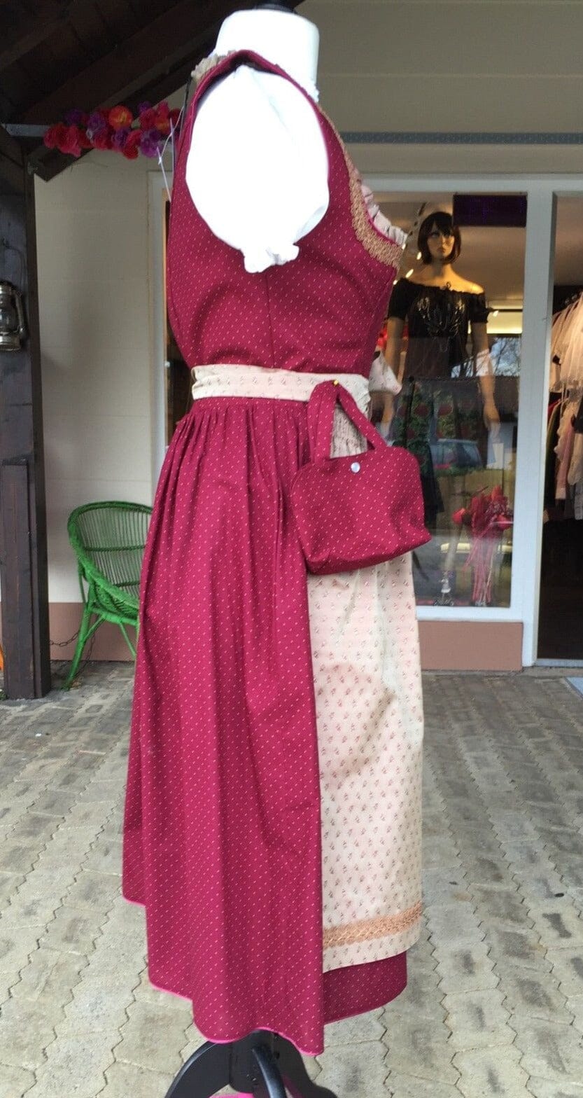 Dirndl Kinga Mathe, Mareen, bordeaux, rot, Midi 70 cm, Gr. 44 Dirndl Kinga Mathe