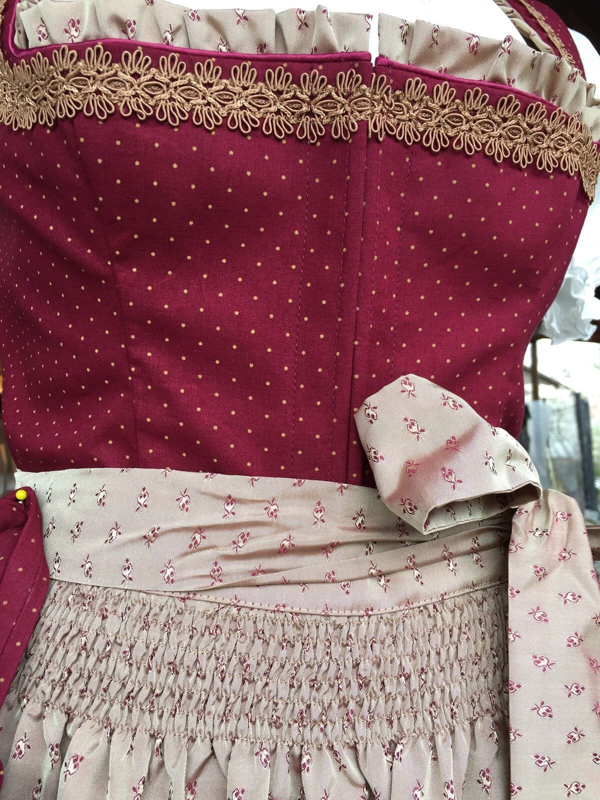 Dirndl Kinga Mathe, Mareen, bordeaux, rot, Midi 70 cm, Gr. 44 Dirndl Kinga Mathe