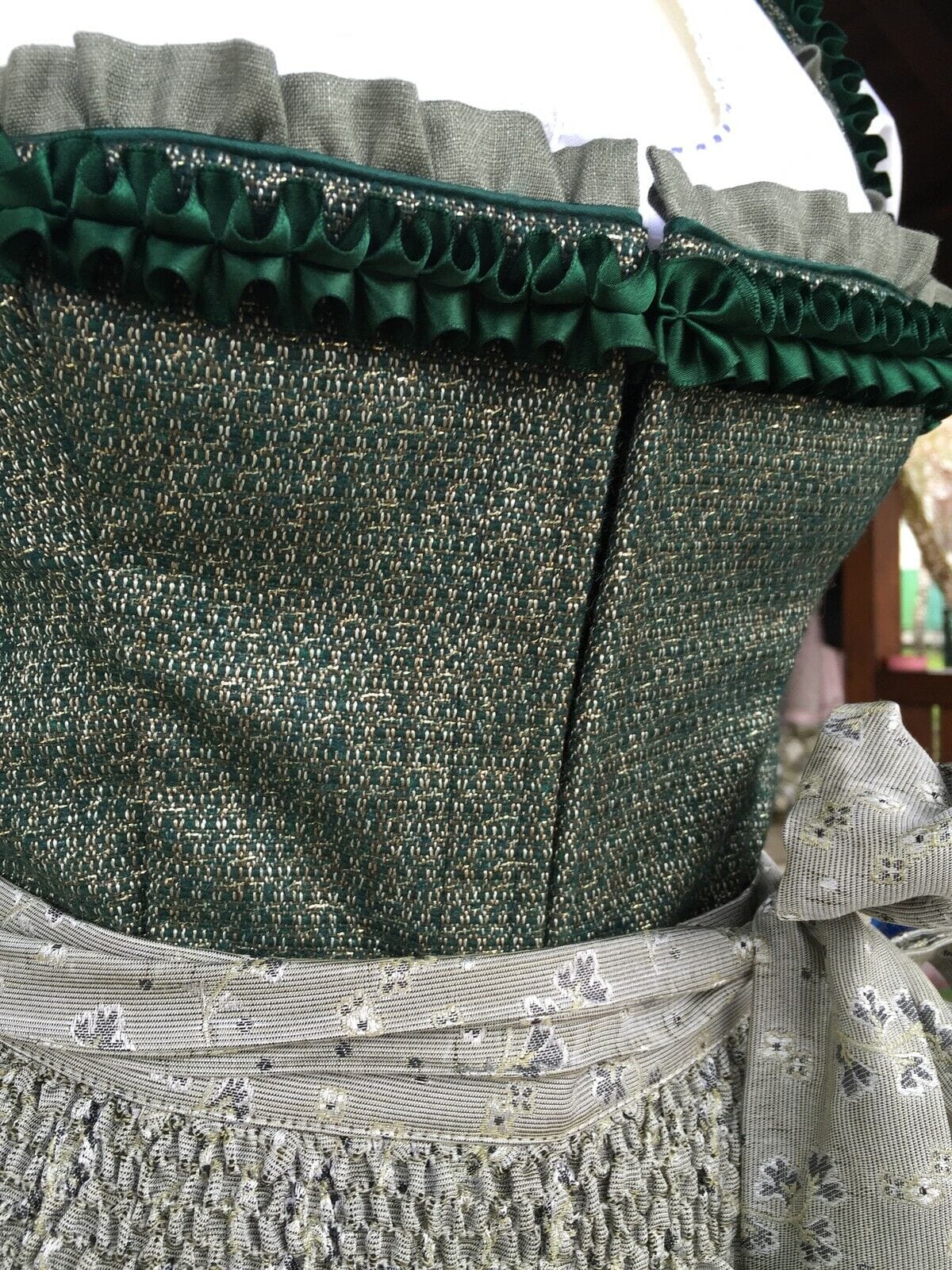 Dirndl Kinga Mathe, Michelle, grün, gold, natur, Midi 70 cm Dirndl Kinga Mathe