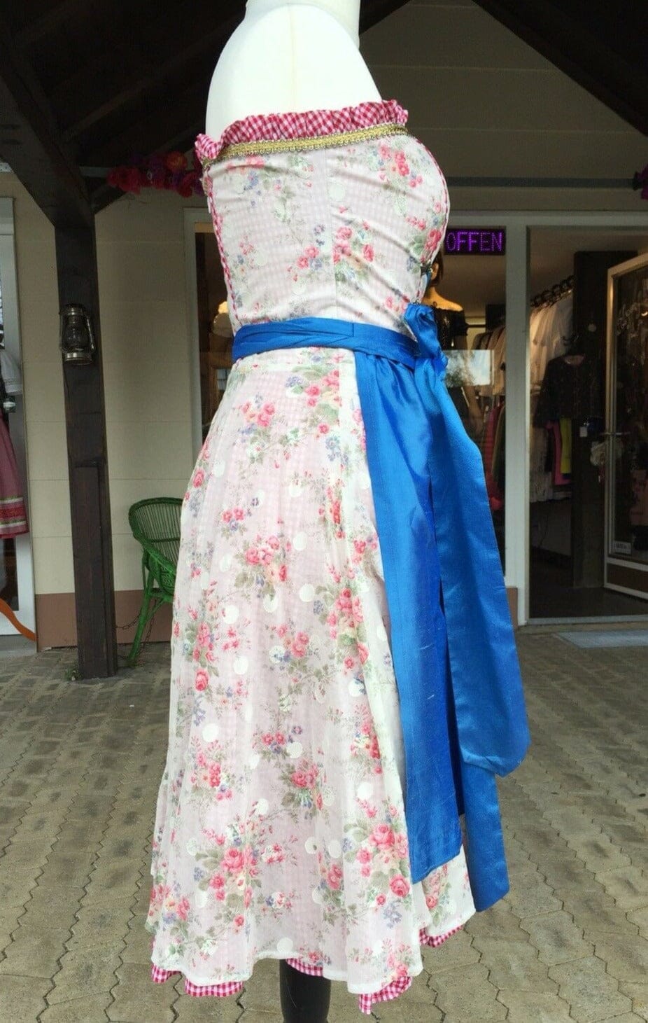 Dirndl Kleid, Bandeau, Ellersdorfer, hell, rot, Midi Dirndl Ellersdorfer