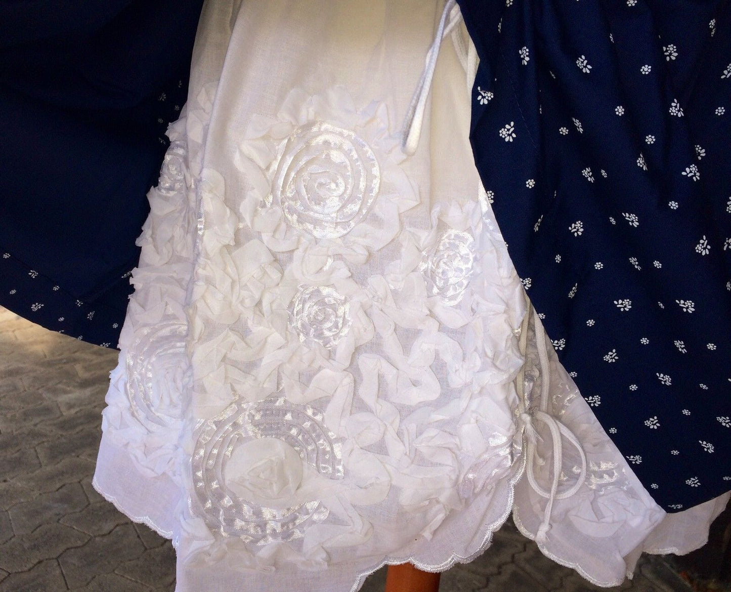 Dirndl Kleid, Marjo, Dolly, blau, weiß, Mini 50 cm, Gr. 34 Dirndl Marjo