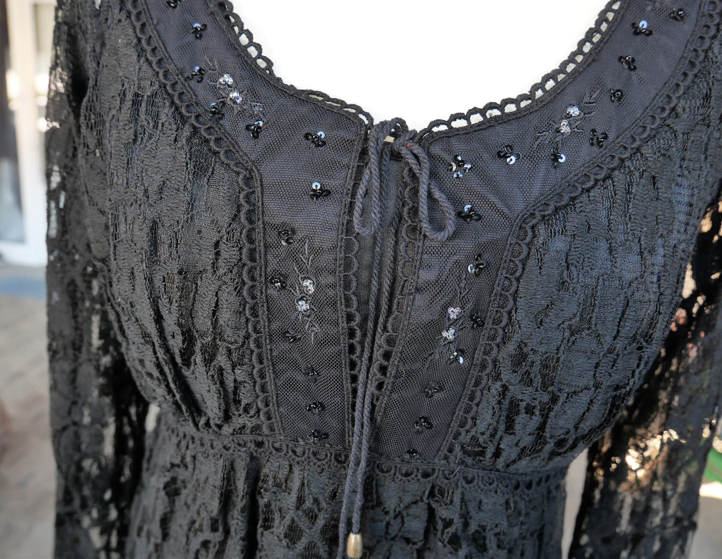 Dirndl Kleid Sportalm, Lydia, schwarz Spitze, Midi 70 cm Dirndl Sportalm