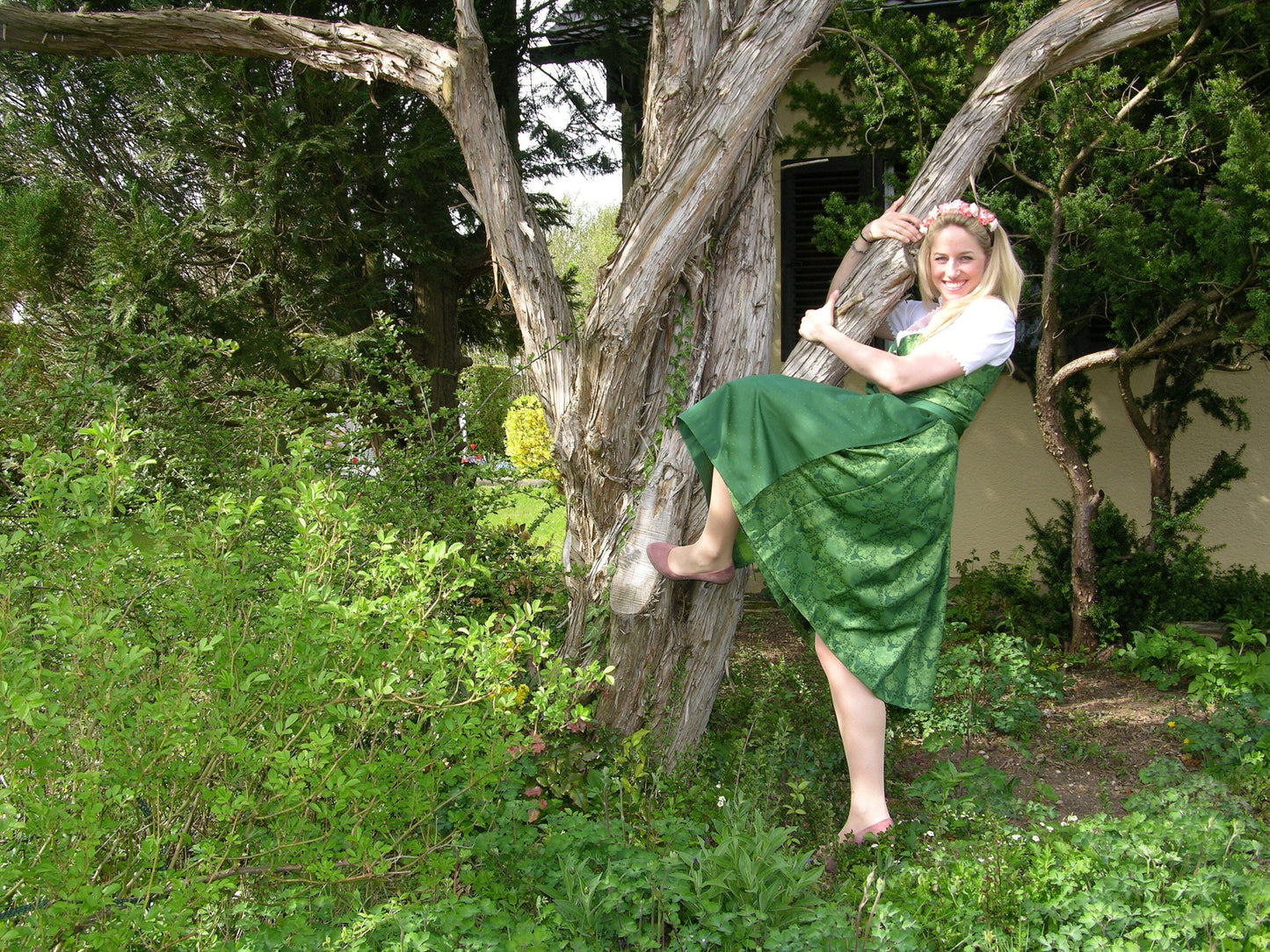 Dirndl Kleid Wenger Patrizia, grün, Schneewittchen Midi Dirndl Wenger