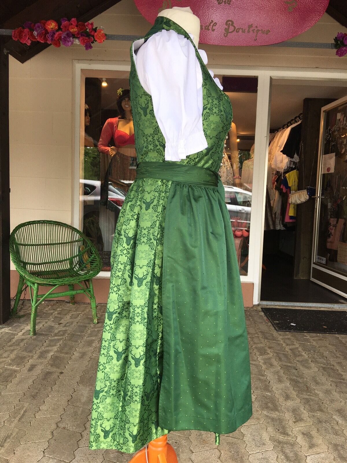 Dirndl Kleid Wenger Patrizia, grün, Schneewittchen Midi Dirndl Wenger