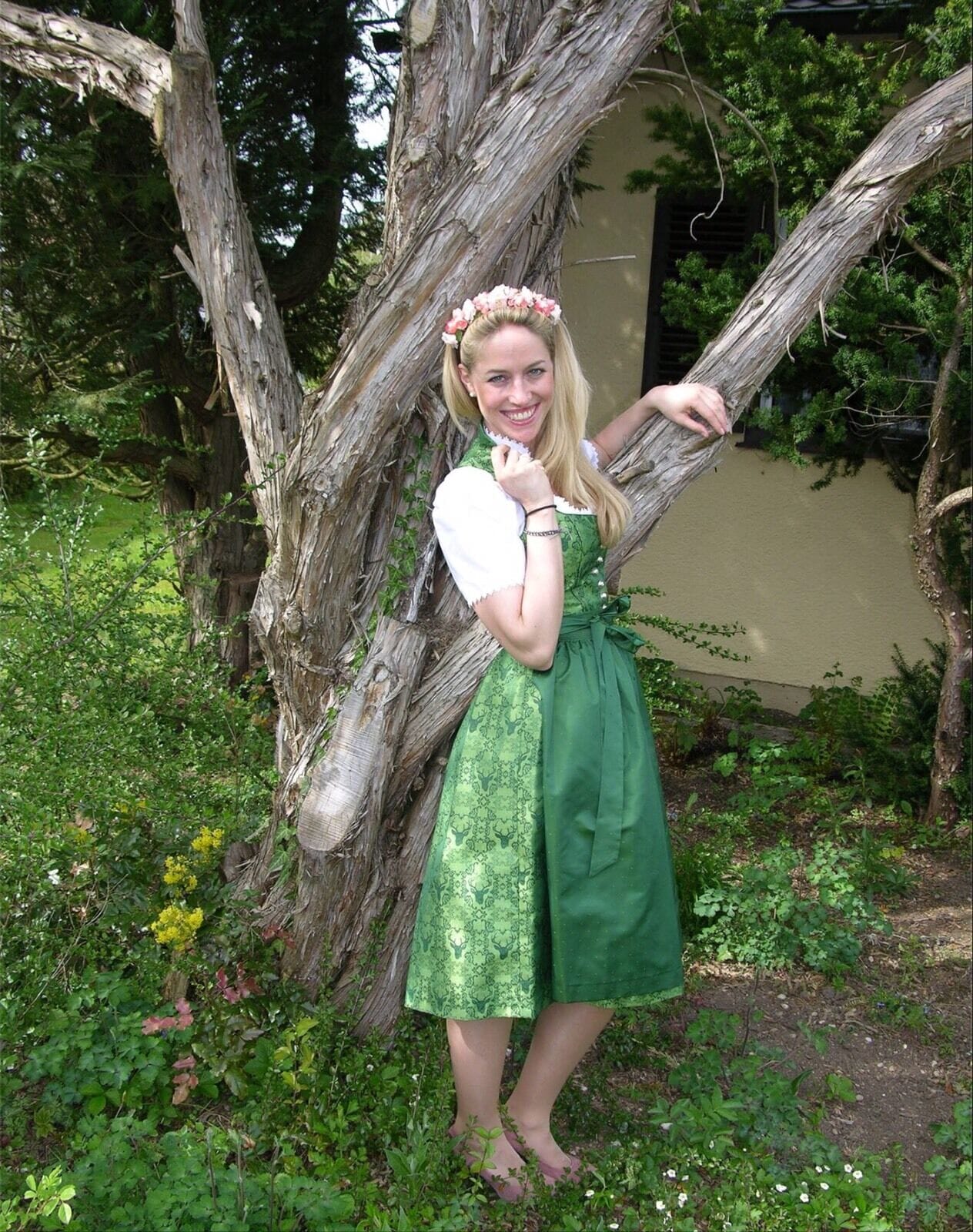 Dirndl Kleid Wenger Patrizia, grün, Schneewittchen Midi Dirndl Wenger
