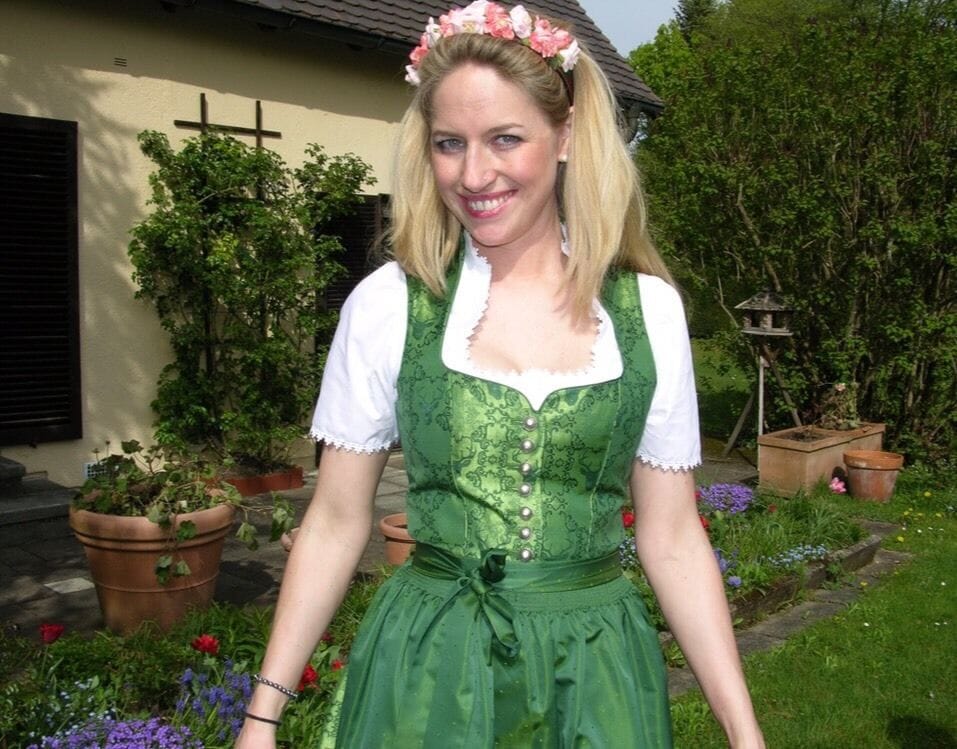 Dirndl Kleid Wenger Patrizia, grün, Schneewittchen Midi Dirndl Wenger