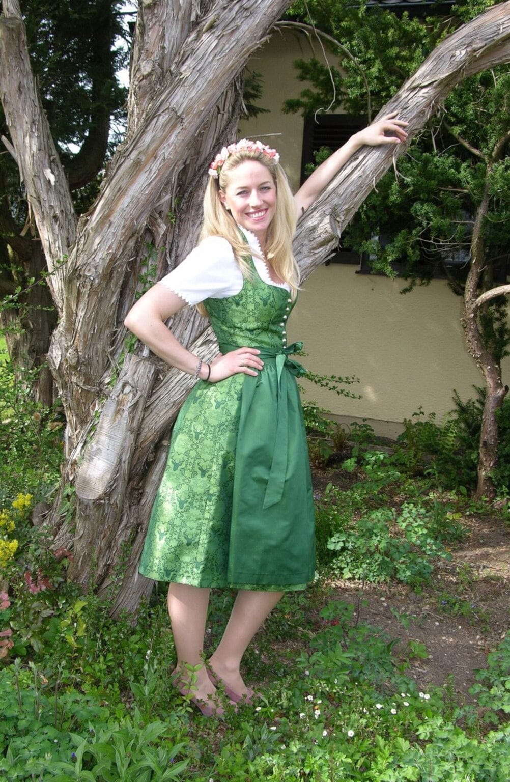 Dirndl Kleid Wenger Patrizia, grün, Schneewittchen Midi Dirndl Wenger