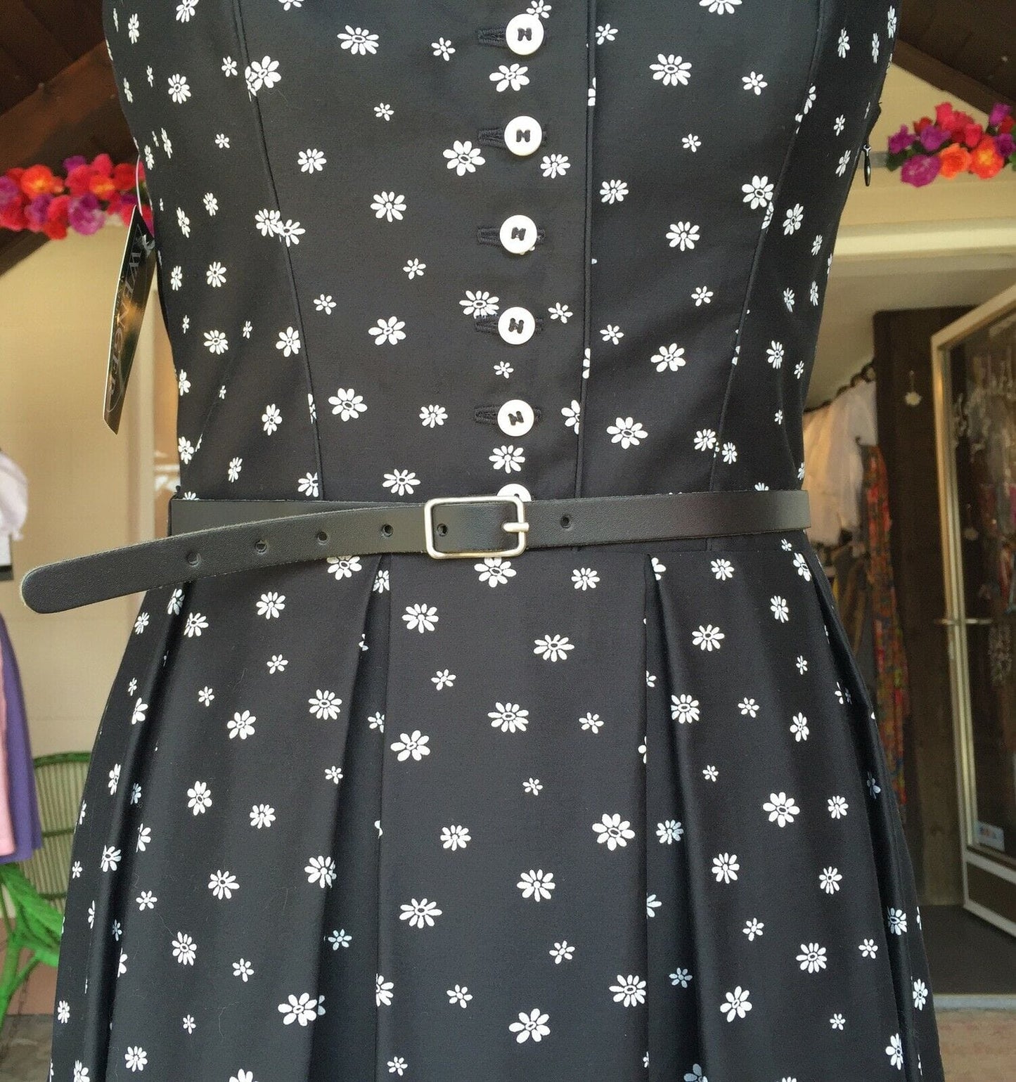 Dirndl Kleid Wenger Verena, schwarz, silber, Schneewittchen Midi Dirndl Wenger