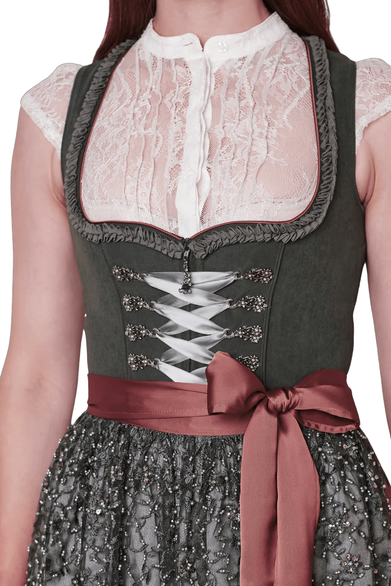 Dirndl Krüger Collection 70 cm, Estelle, grün, rost, Gr. 36 Dirndl Krüger
