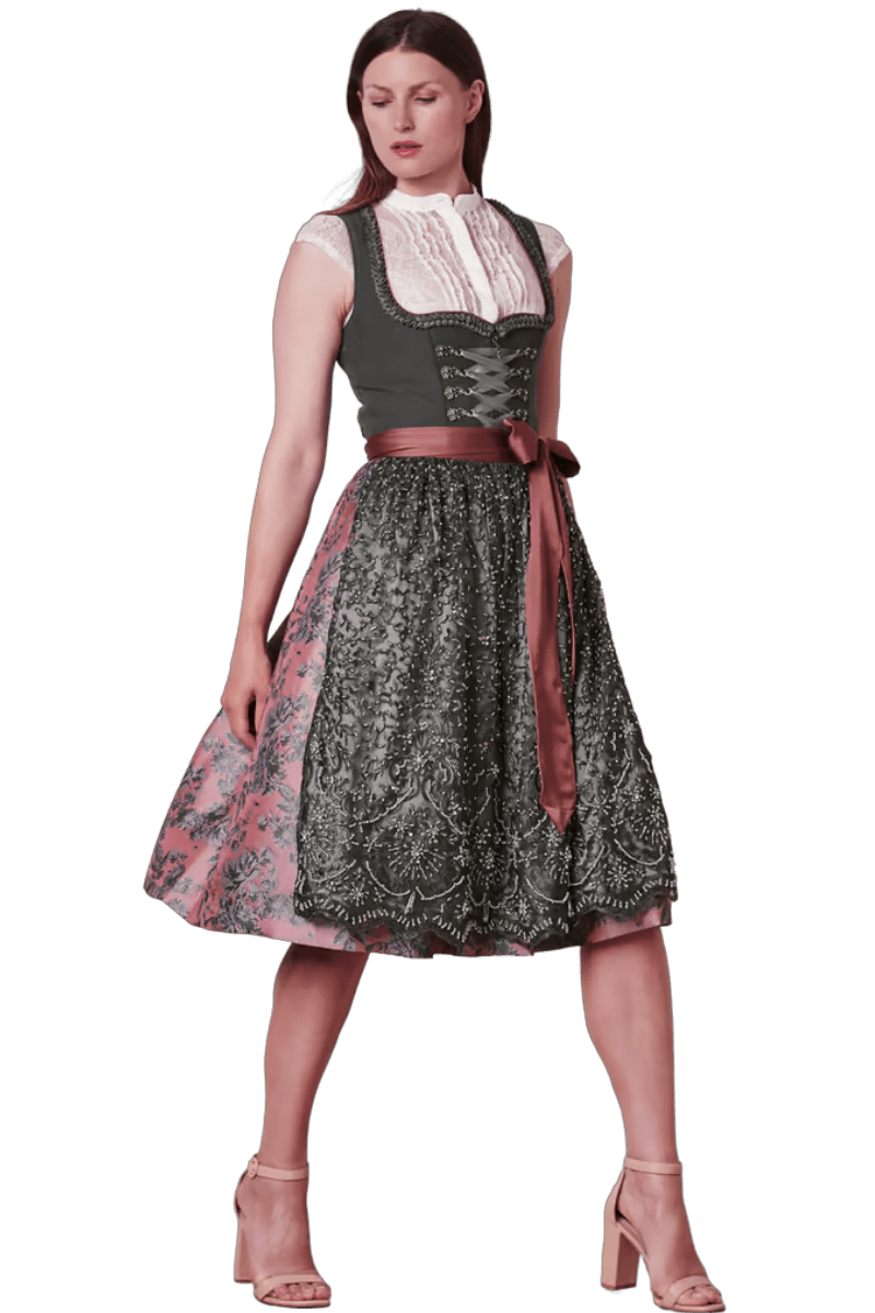 Dirndl Krüger Collection 70 cm, Estelle, grün, rost, Gr. 36 Dirndl Krüger