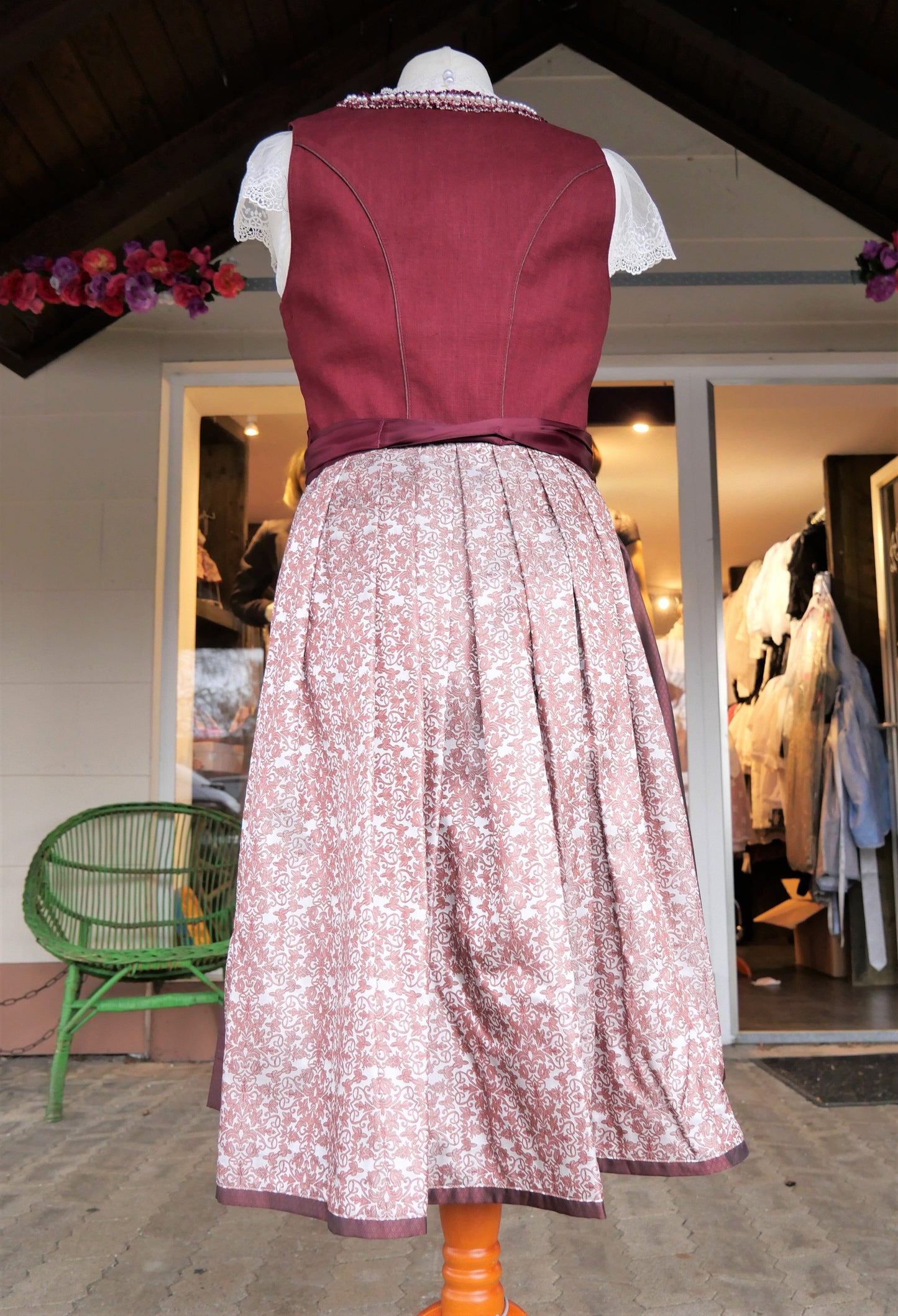 Dirndl Krüger Collection, Berna, Midi 70 cm, bordeaux, rot Dirndl Krüger
