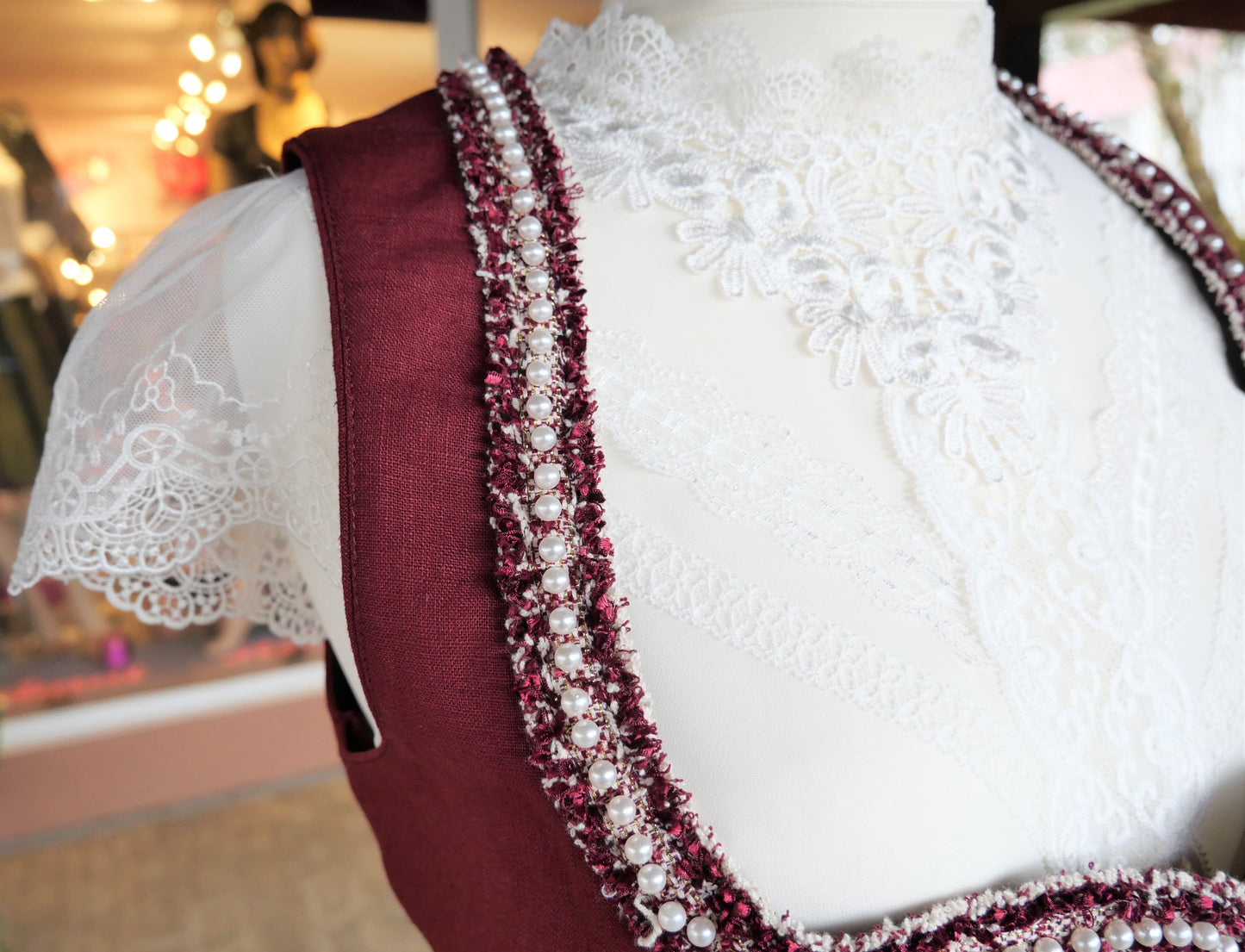 Dirndl Krüger Collection, Berna, Midi 70 cm, bordeaux, rot Dirndl Krüger