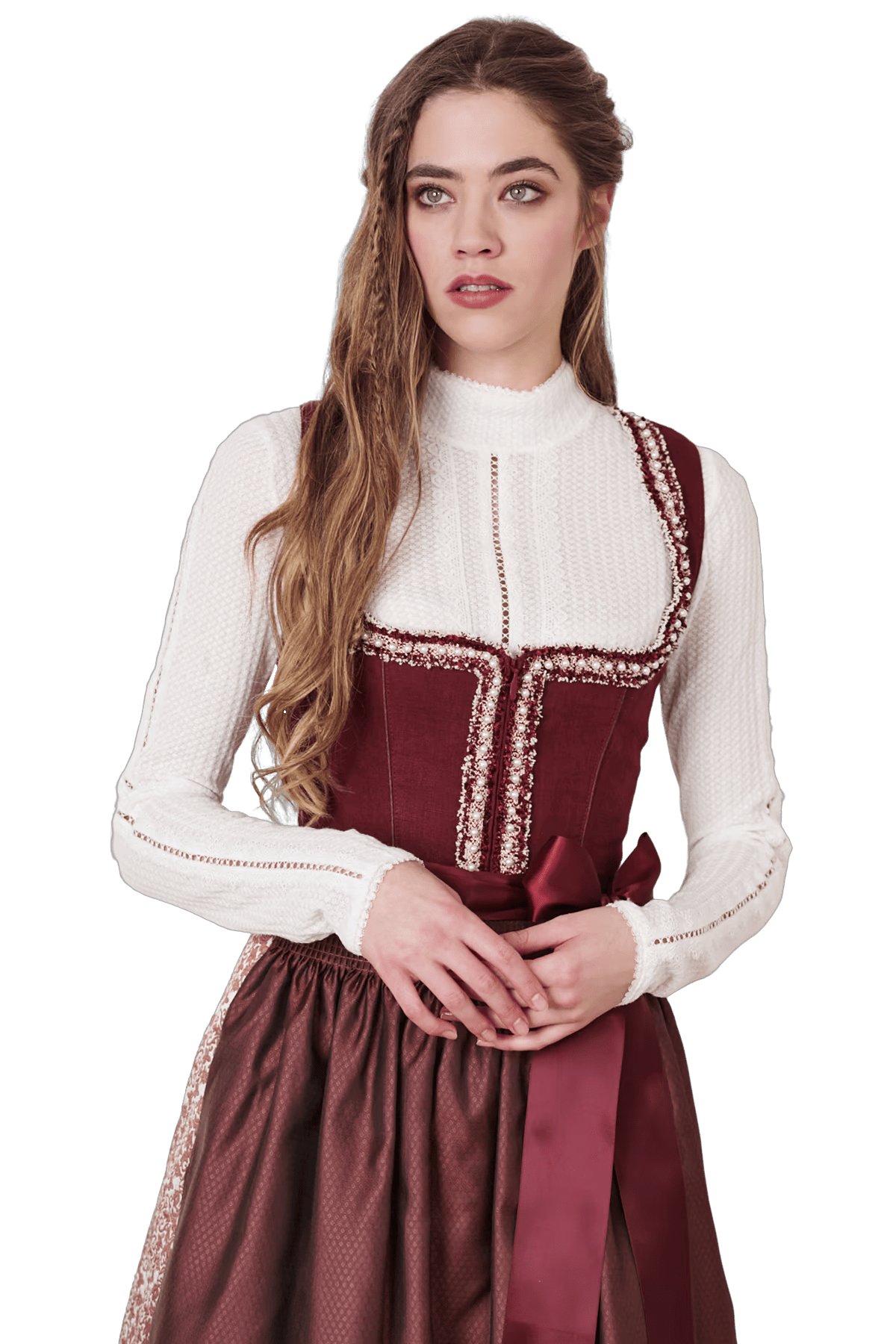 Dirndl Krüger Collection, Berna, Midi 70 cm, bordeaux, rot Dirndl Krüger