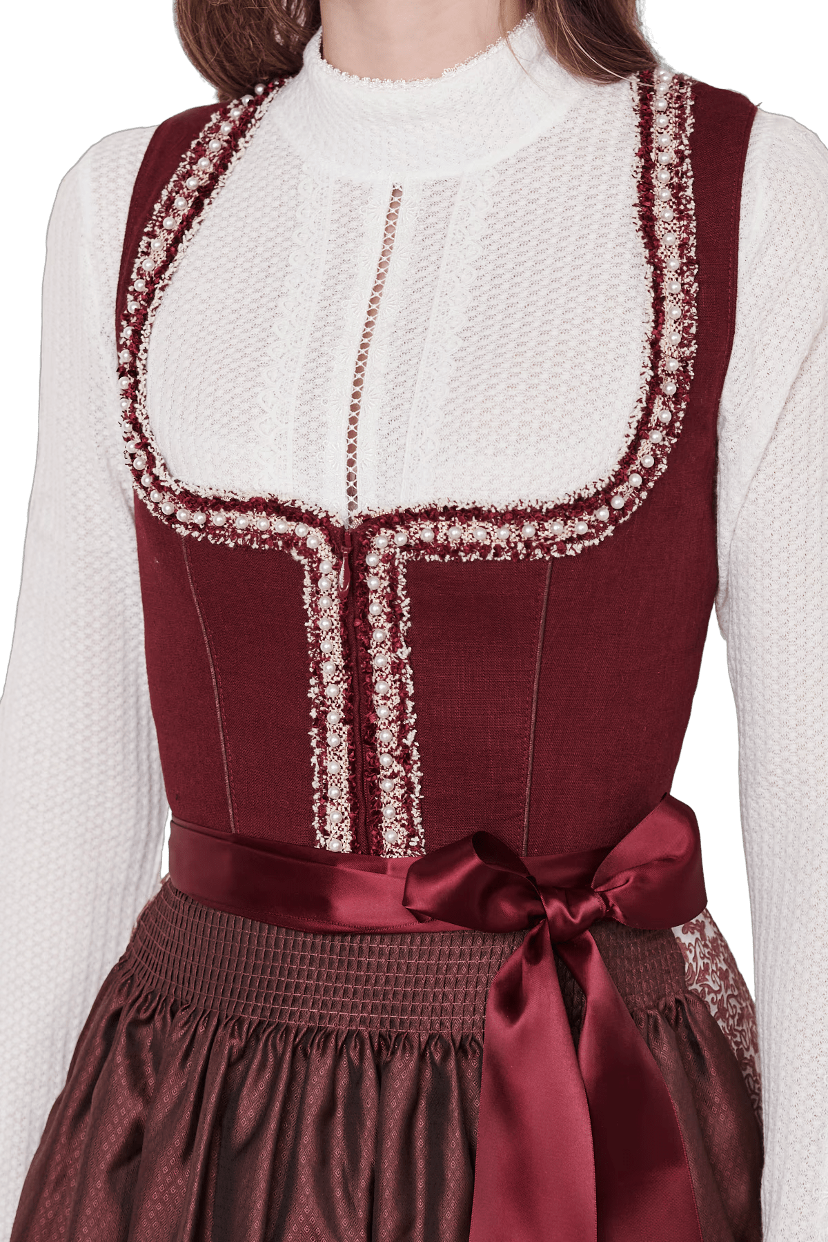 Dirndl Krüger Collection, Berna, Midi 70 cm, bordeaux, rot Dirndl Krüger