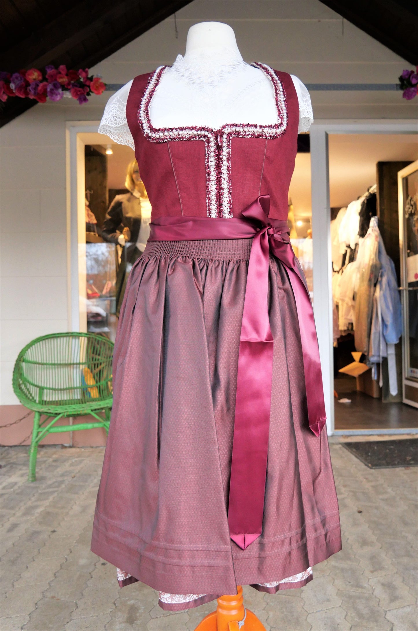 Dirndl Krüger Collection, Berna, Midi 70 cm, bordeaux, rot Dirndl Krüger