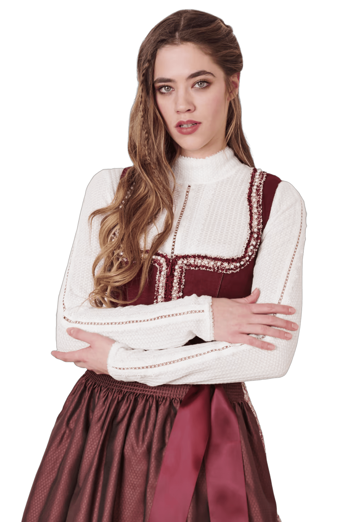 Dirndl Krüger Collection, Berna, Midi 70 cm, bordeaux, rot Dirndl Krüger