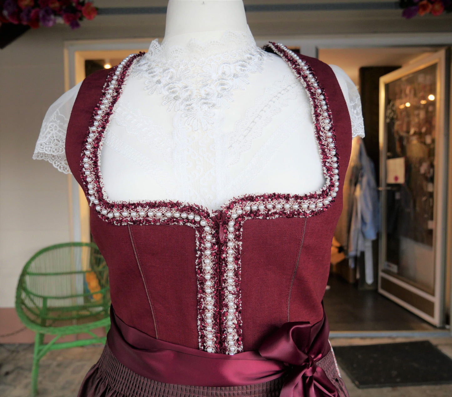Dirndl Krüger Collection, Berna, Midi 70 cm, bordeaux, rot Dirndl Krüger