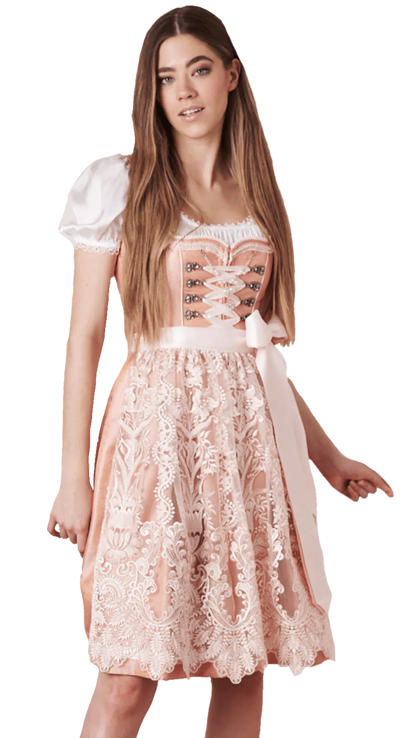 Dirndl Krüger Collection, Midi 70 cm, Mathea apricot, lachs Dirndl Krüger