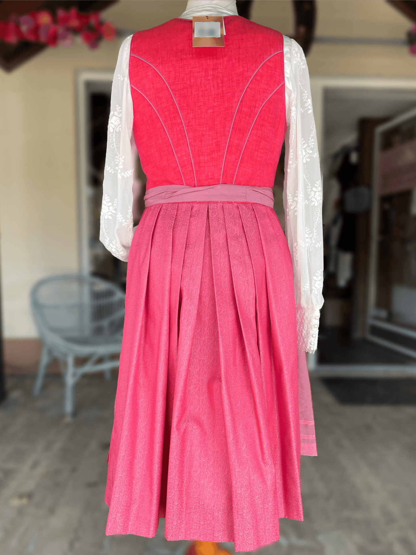 Dirndl Krüger Collections, Amandine, 70 cm, rot rosa Dirndl Krüger