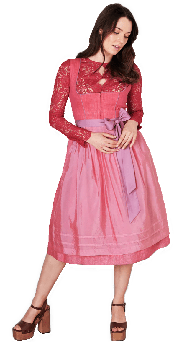 Dirndl Krüger Collections, Amandine, 70 cm, rot rosa Dirndl Krüger