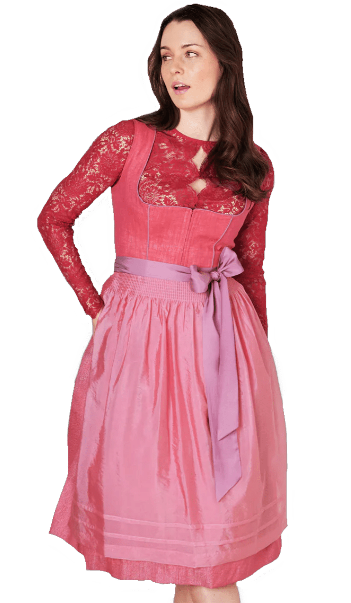 Dirndl Krüger Collections, Amandine, 70 cm, rot rosa Dirndl Krüger
