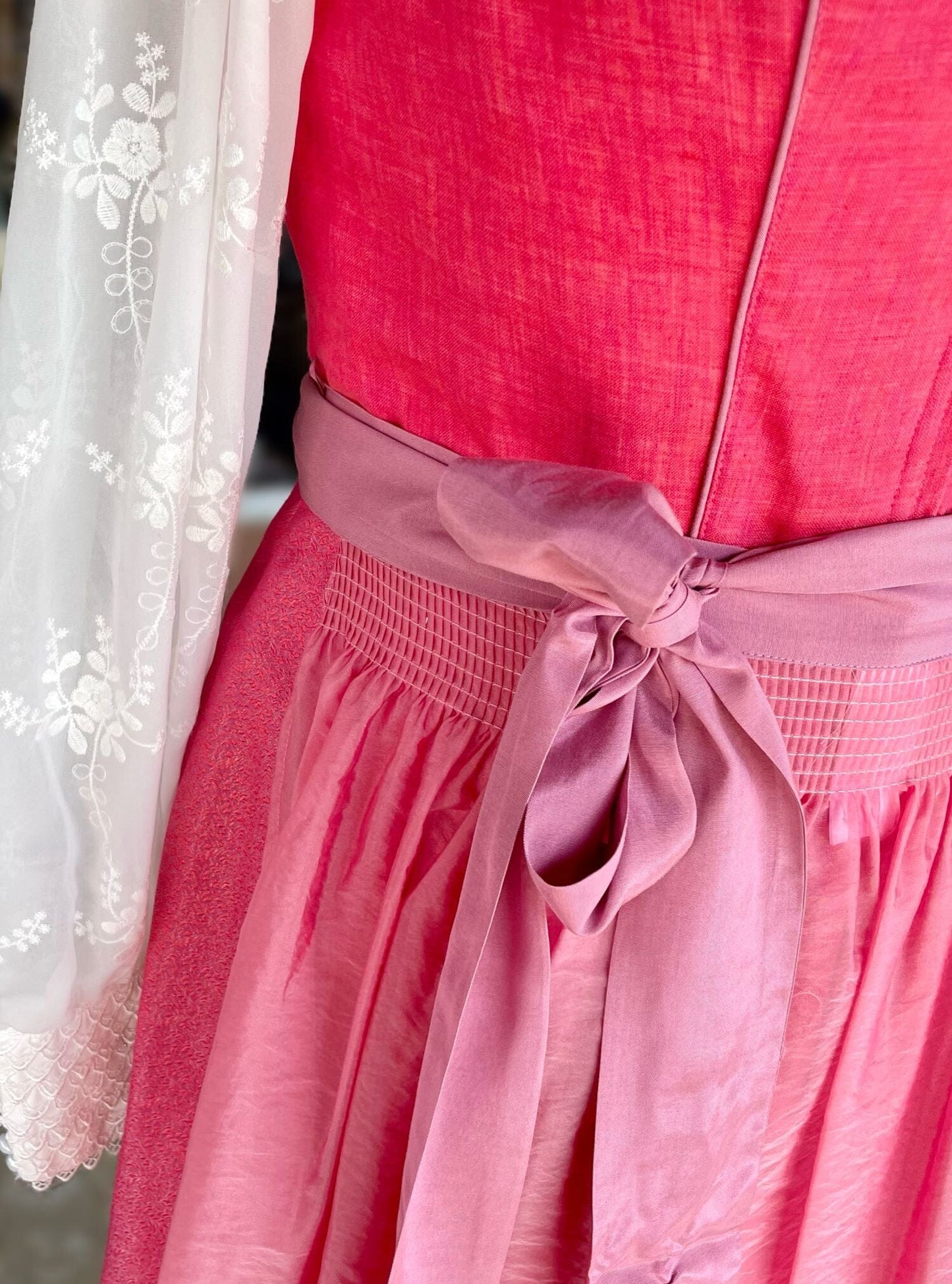 Dirndl Krüger Collections, Amandine, 70 cm, rot rosa Dirndl Krüger