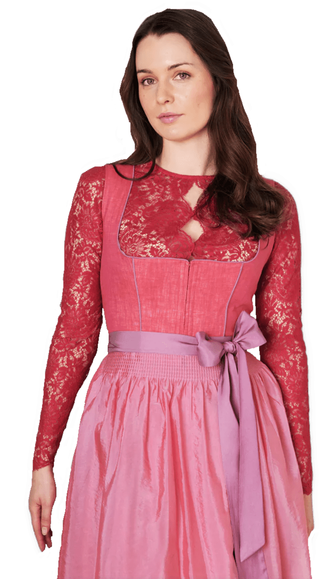 Dirndl Krüger Collections, Amandine, 70 cm, rot rosa Dirndl Krüger