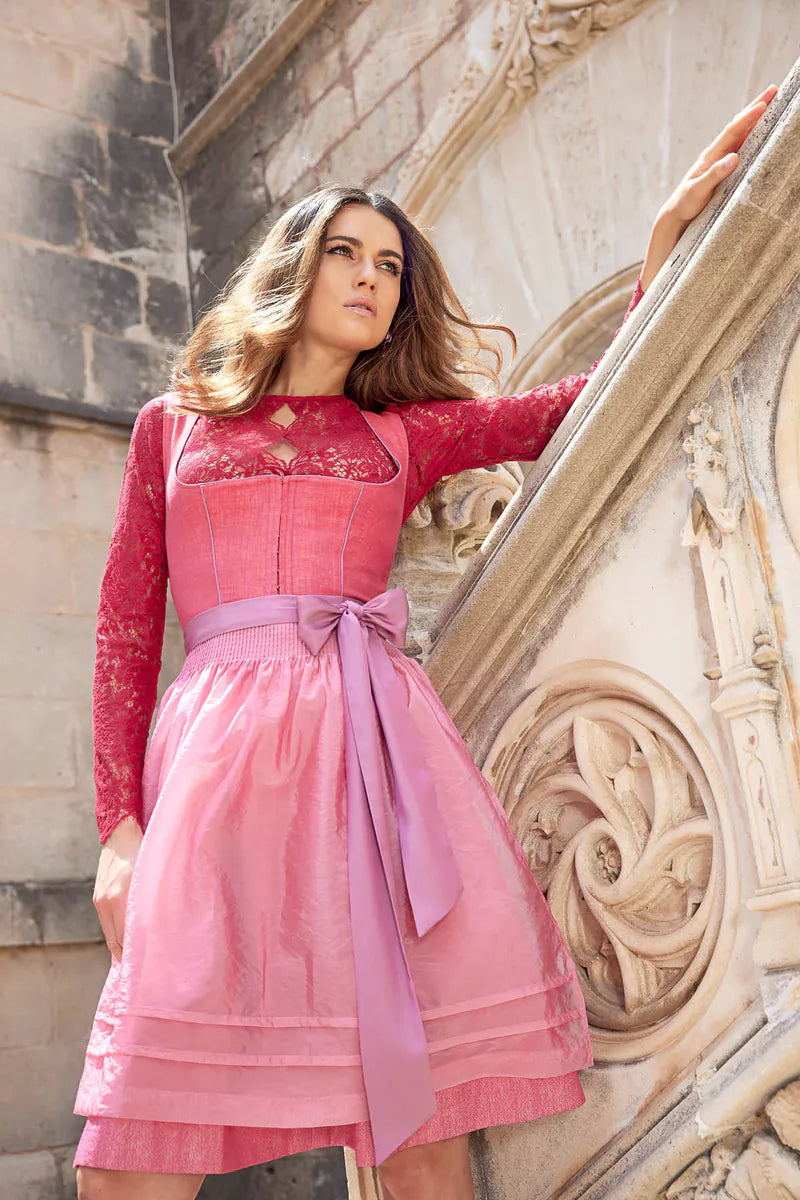 Dirndl Krüger Collections, Amandine, 70 cm, rot rosa Dirndl Krüger