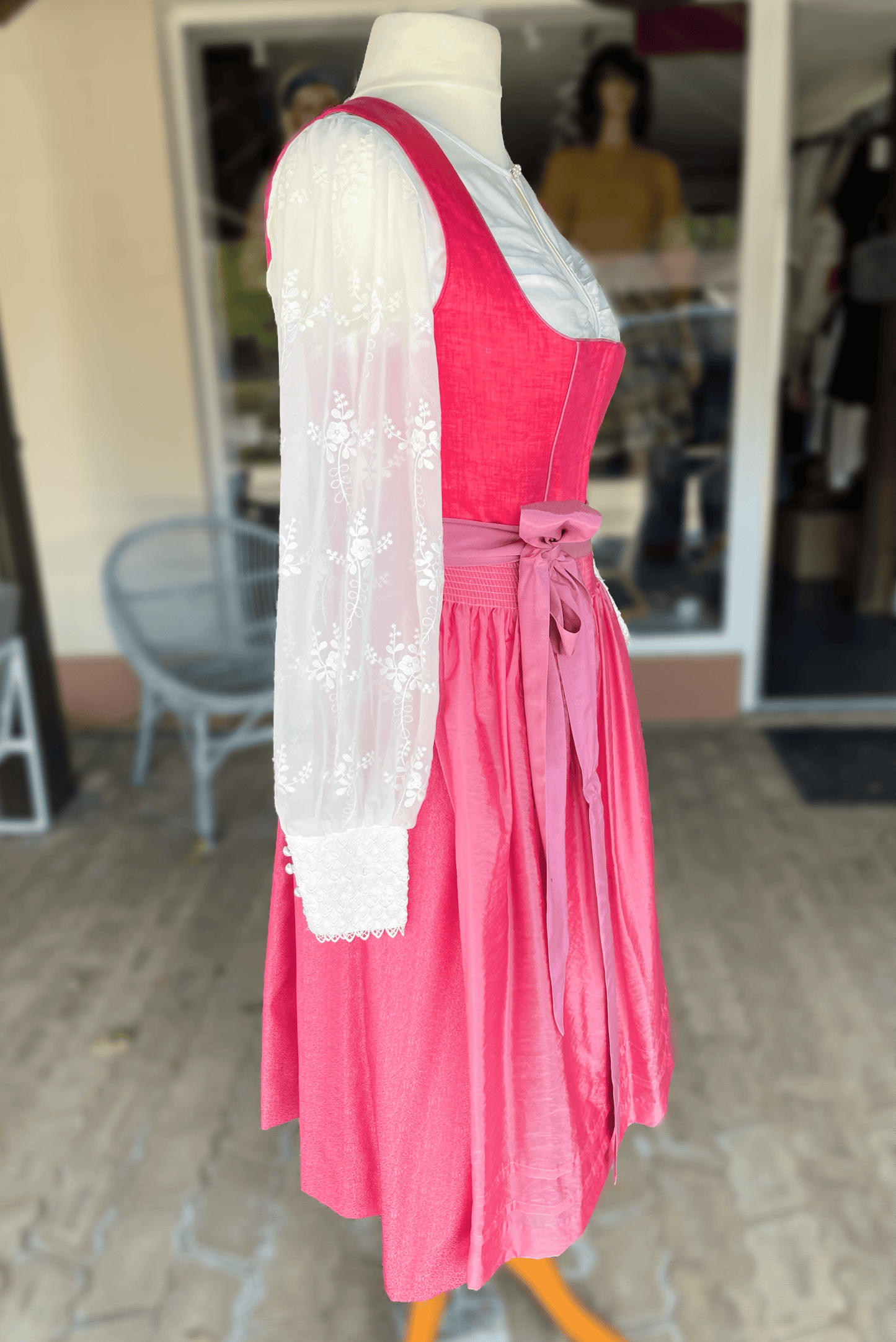 Dirndl Krüger Collections, Amandine, 70 cm, rot rosa Dirndl Krüger