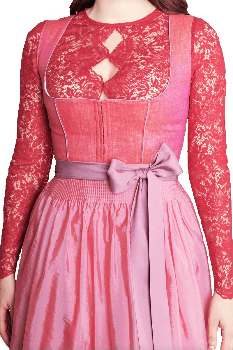 Dirndl Krüger Collections, Amandine, 70 cm, rot rosa Dirndl Krüger
