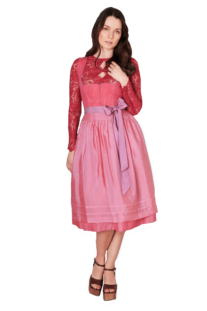 Dirndl Krüger Collections, Amandine, 70 cm, rot rosa Dirndl Krüger
