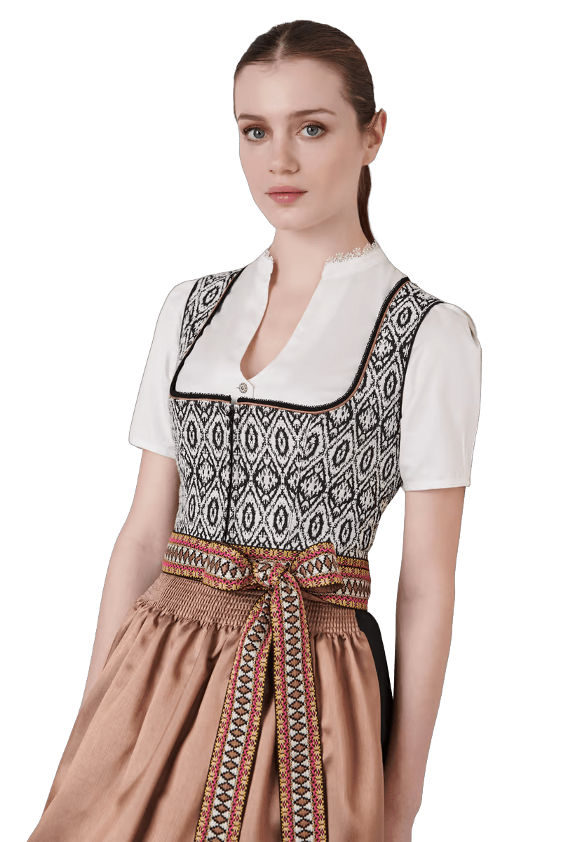 Dirndl Krüger Collections, Euphemina 70cm, schwarz, lachs, Kupfer Dirndl Krüger
