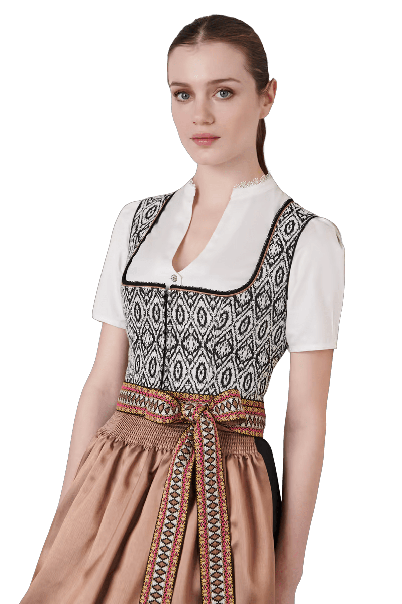 Dirndl Krüger Collections, Euphemina 70cm, schwarz, lachs, Kupfer Dirndl Krüger 