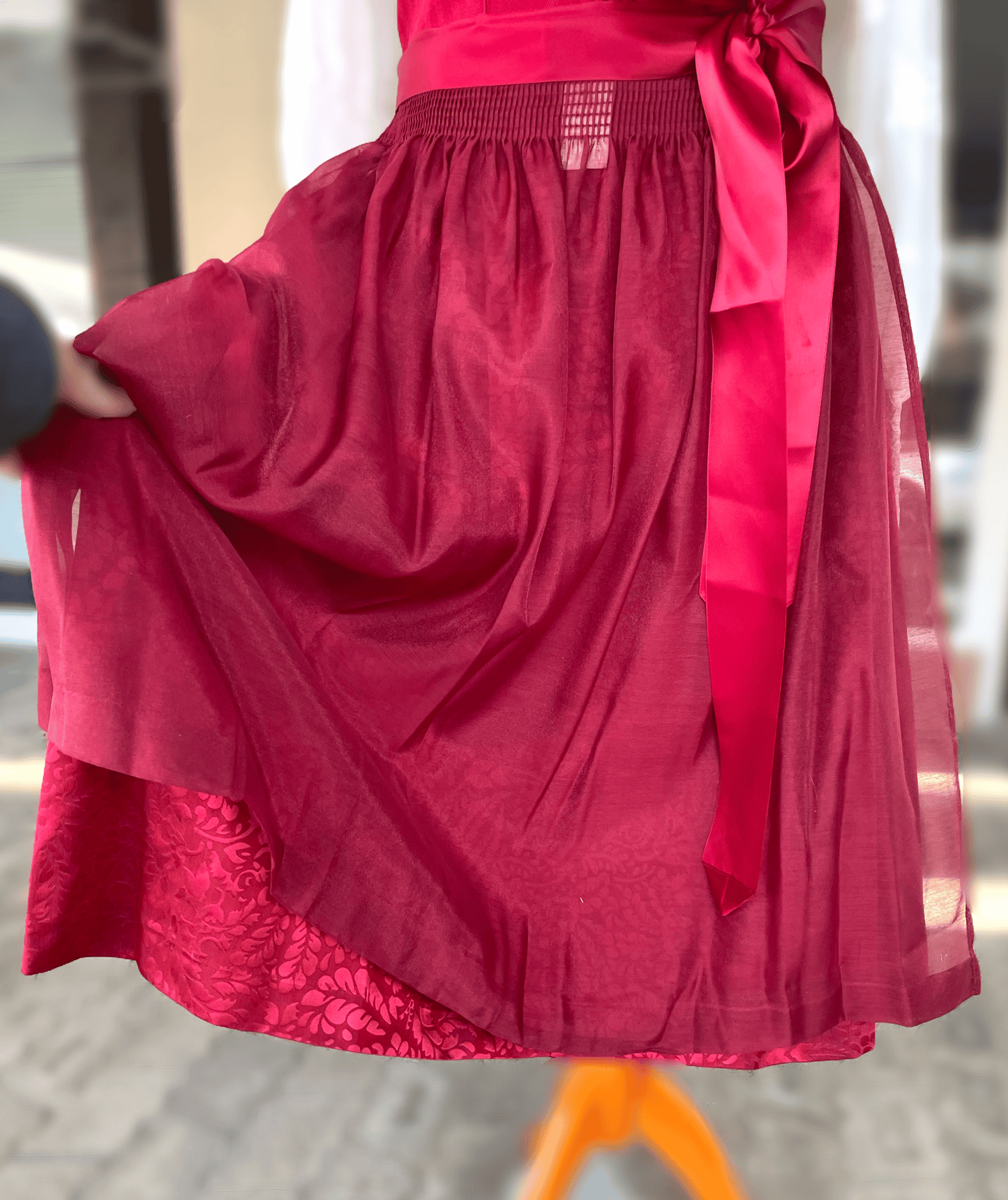Dirndl Krüger Collections, Shiloh, 70 cm, rot mit Charivari Dirndl Krüger
