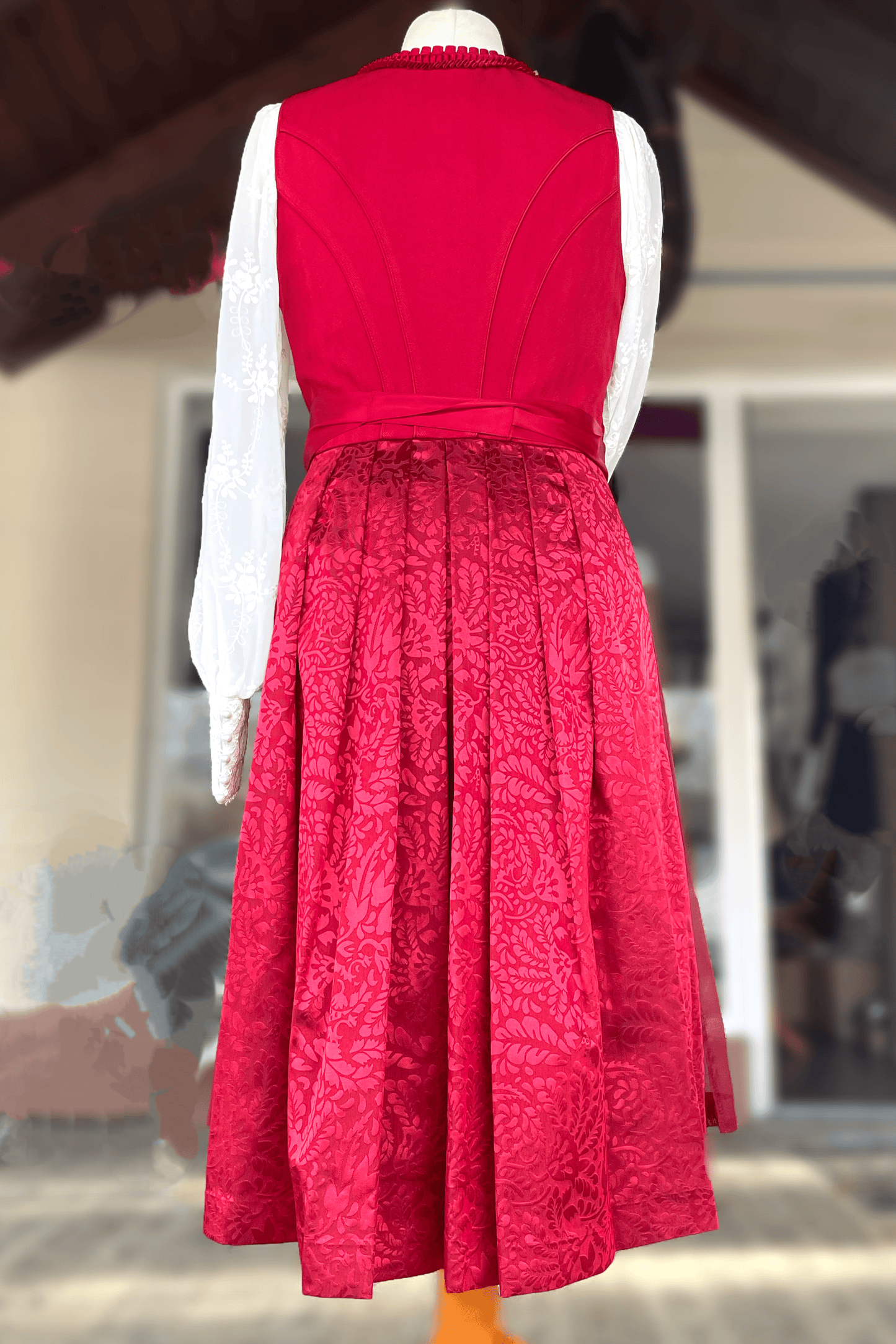 Dirndl Krüger Collections, Shiloh, 70 cm, rot mit Charivari Dirndl Krüger